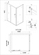 Душевое ограждение NG-62-8A-A90 (80*90*195) прямоугольник, дверь раздвижная