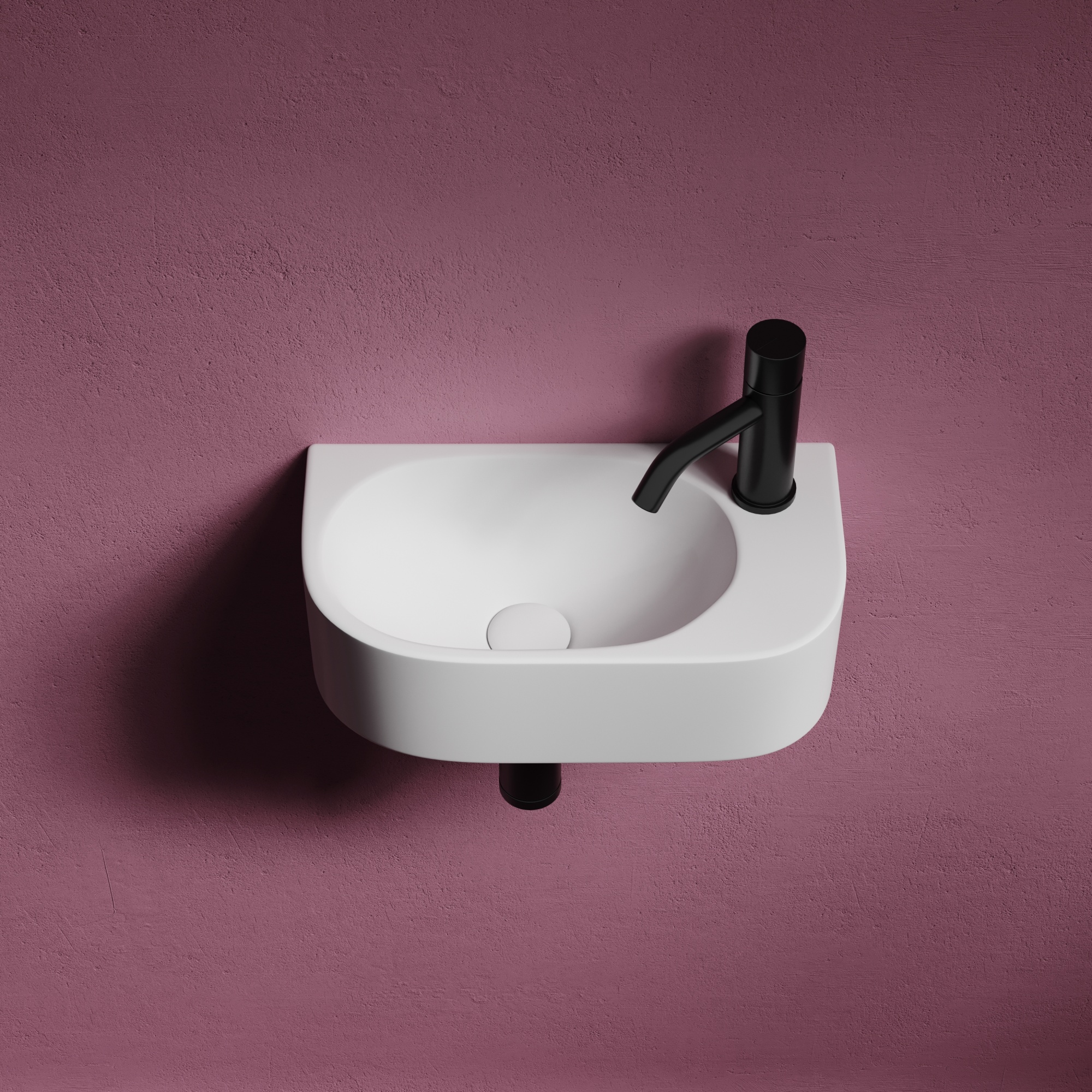 Умывальник подвесной прямоугольный (чаша слева, отверстие под смеситель справа) Element 409*224*110мм, CN6066L