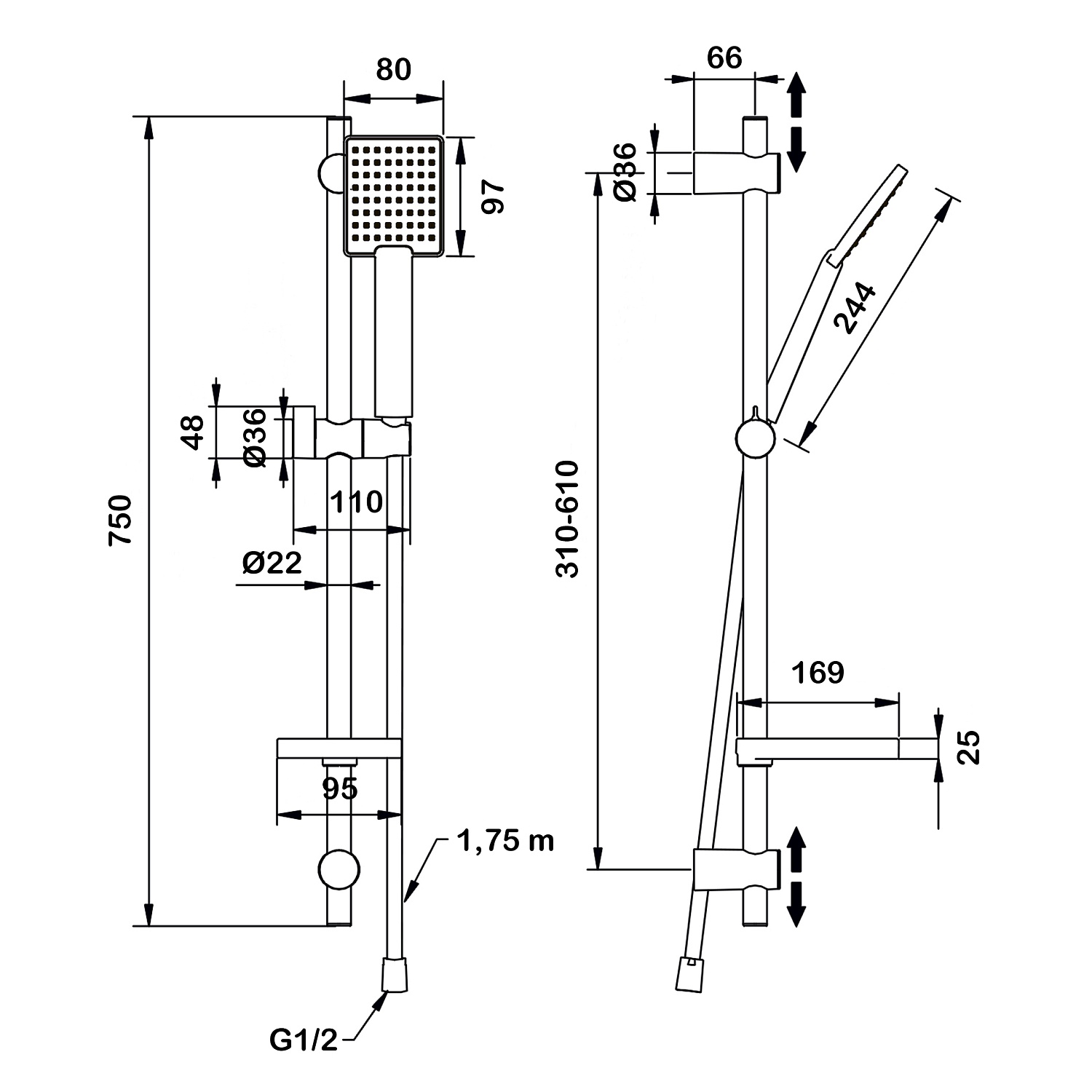 Душевой комплект Swedbe Hermes 5109B