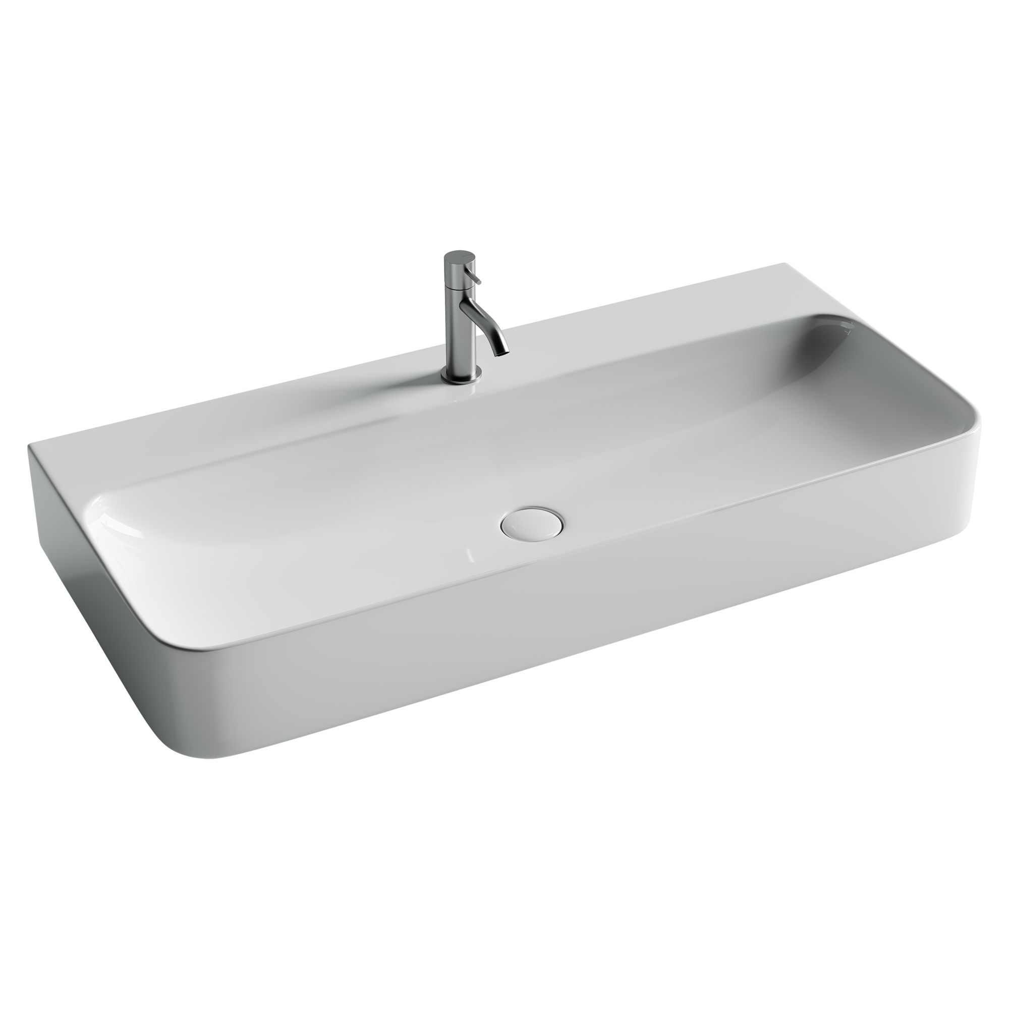 Умывальник AURA с 1 отверстием для смесителя, без перелива 1000*470*135мм, CN2007