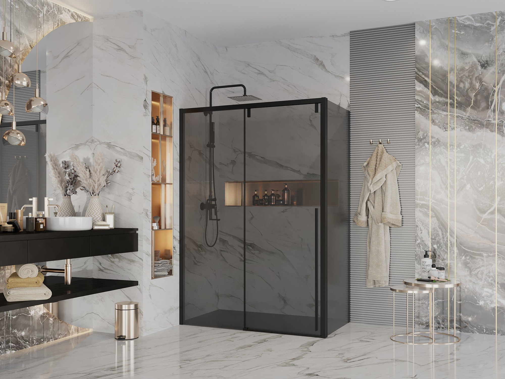 Душевое ограждение Ambassador Intense 110022204IBB-80IBB (1500х800х2000)