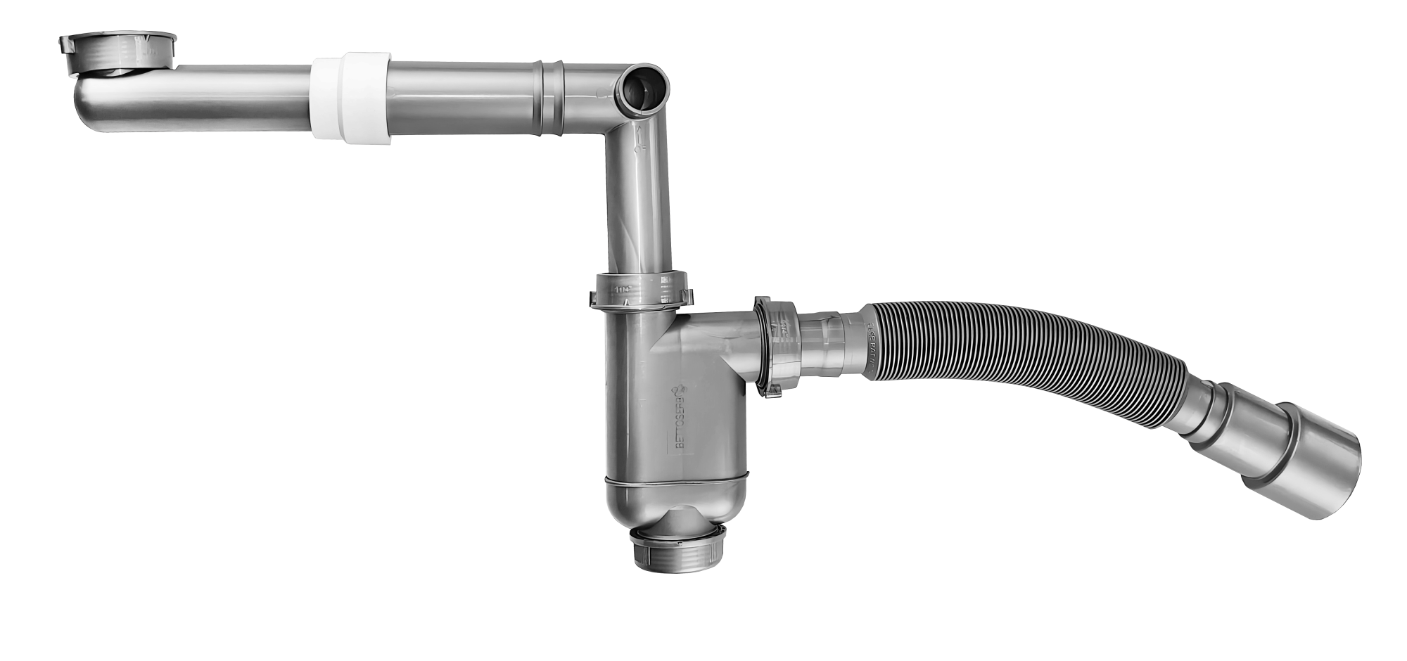 Сифон Bettoserb без выпуска, телескопический, компактный 32мм (диам), 40-40/50