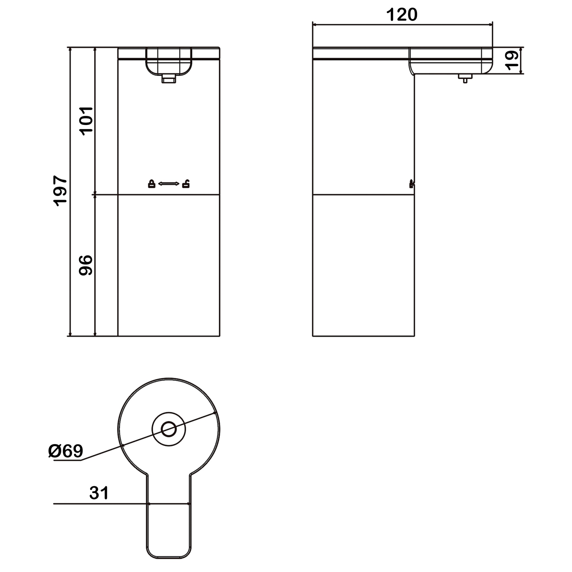 Сенсорный дозатор Swedbe Smart 0102 для пенного мыла