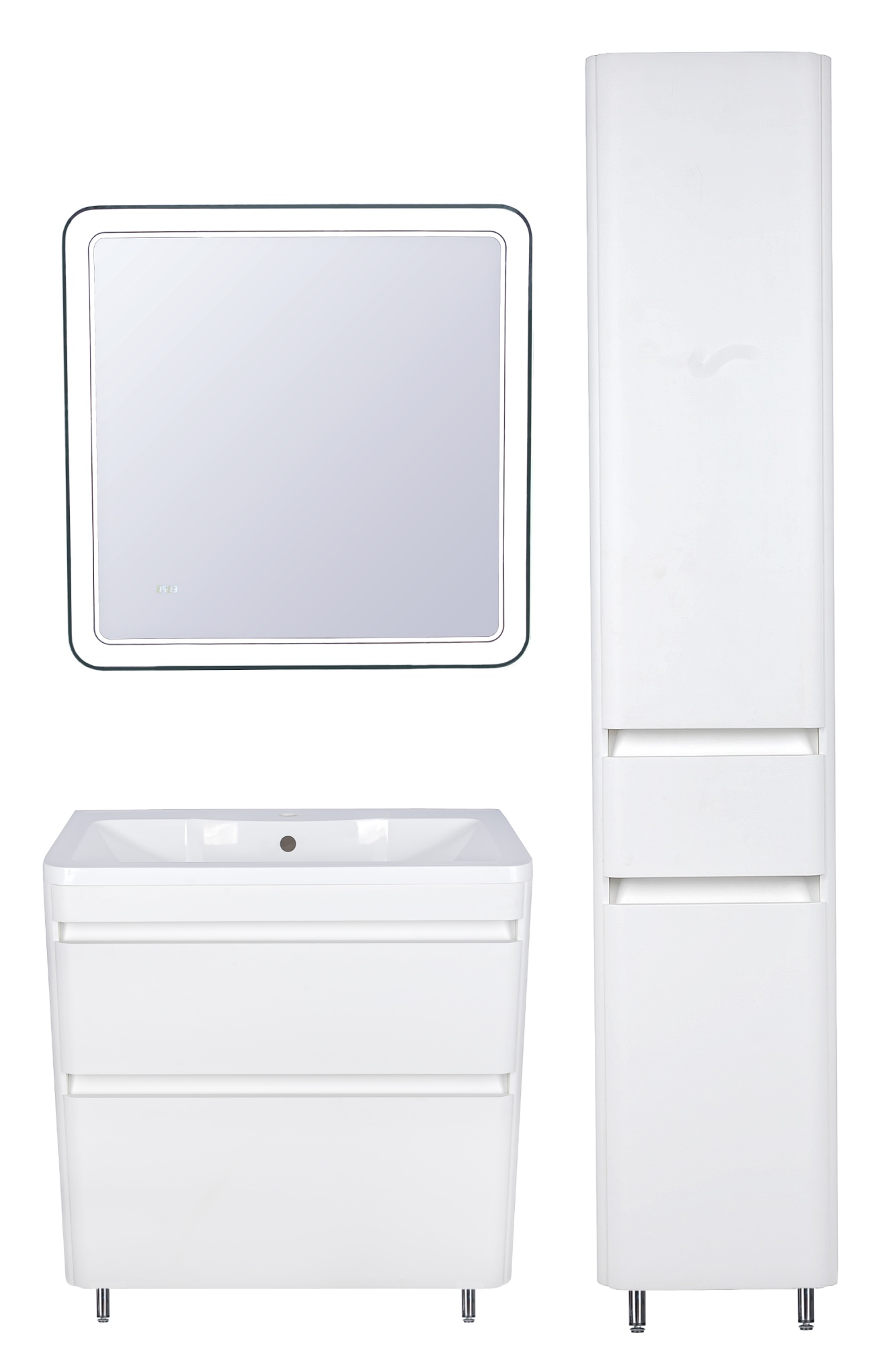 Зеркало "Атлантика 80*80" с подсветкой и часами