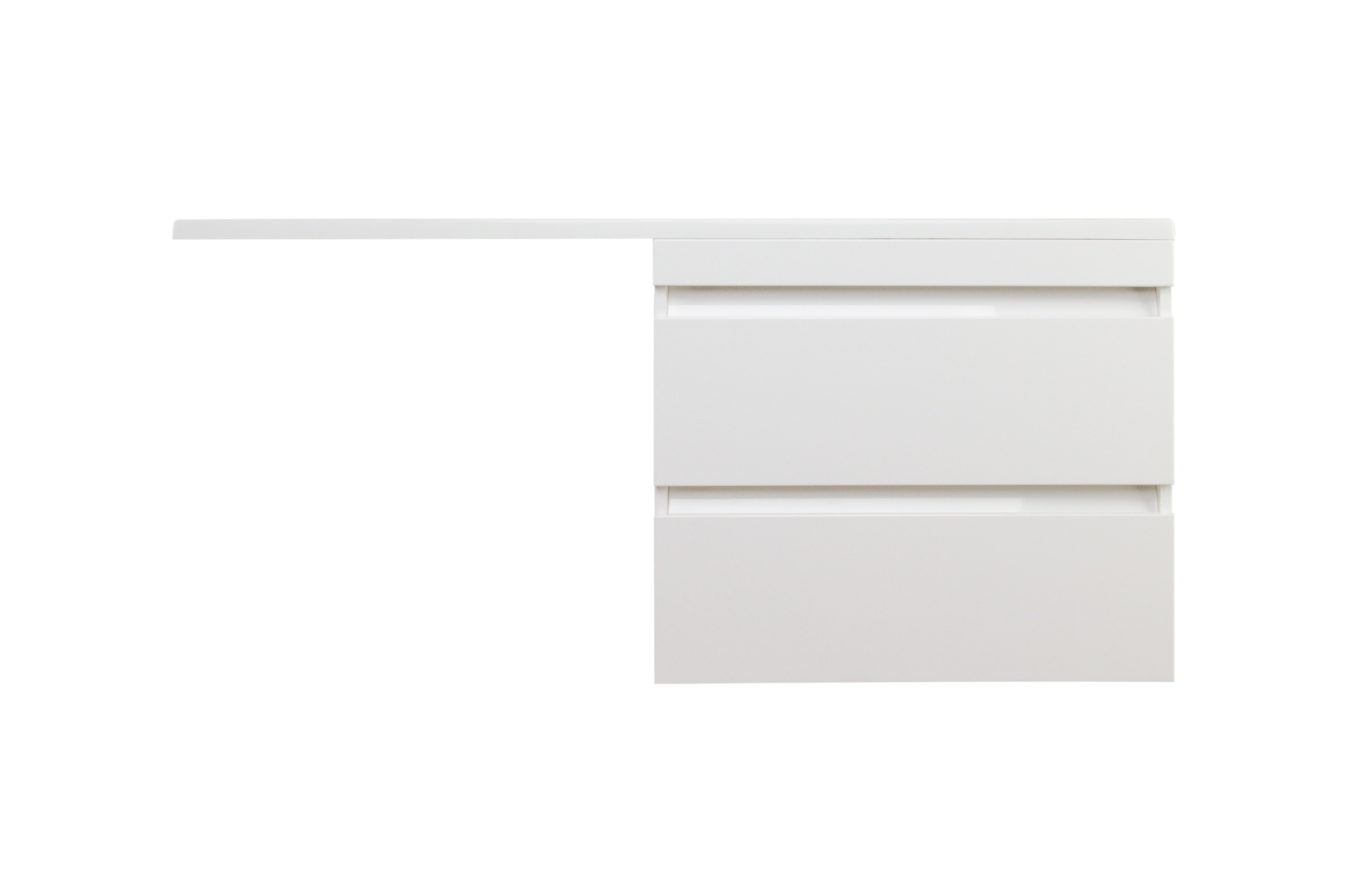 Тумба подвесная "Даллас 150", 2 ящика, Люкс белая, PLUS