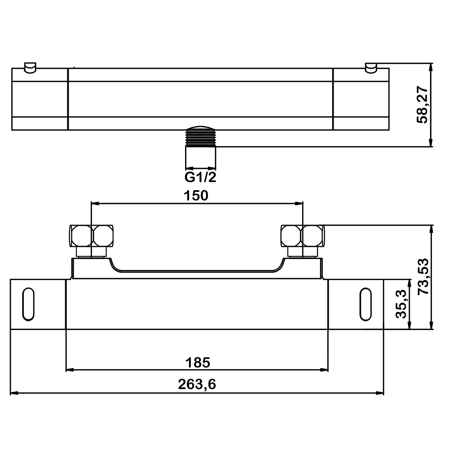 Смеситель термостатический для душа Swedbe Mercury 9053