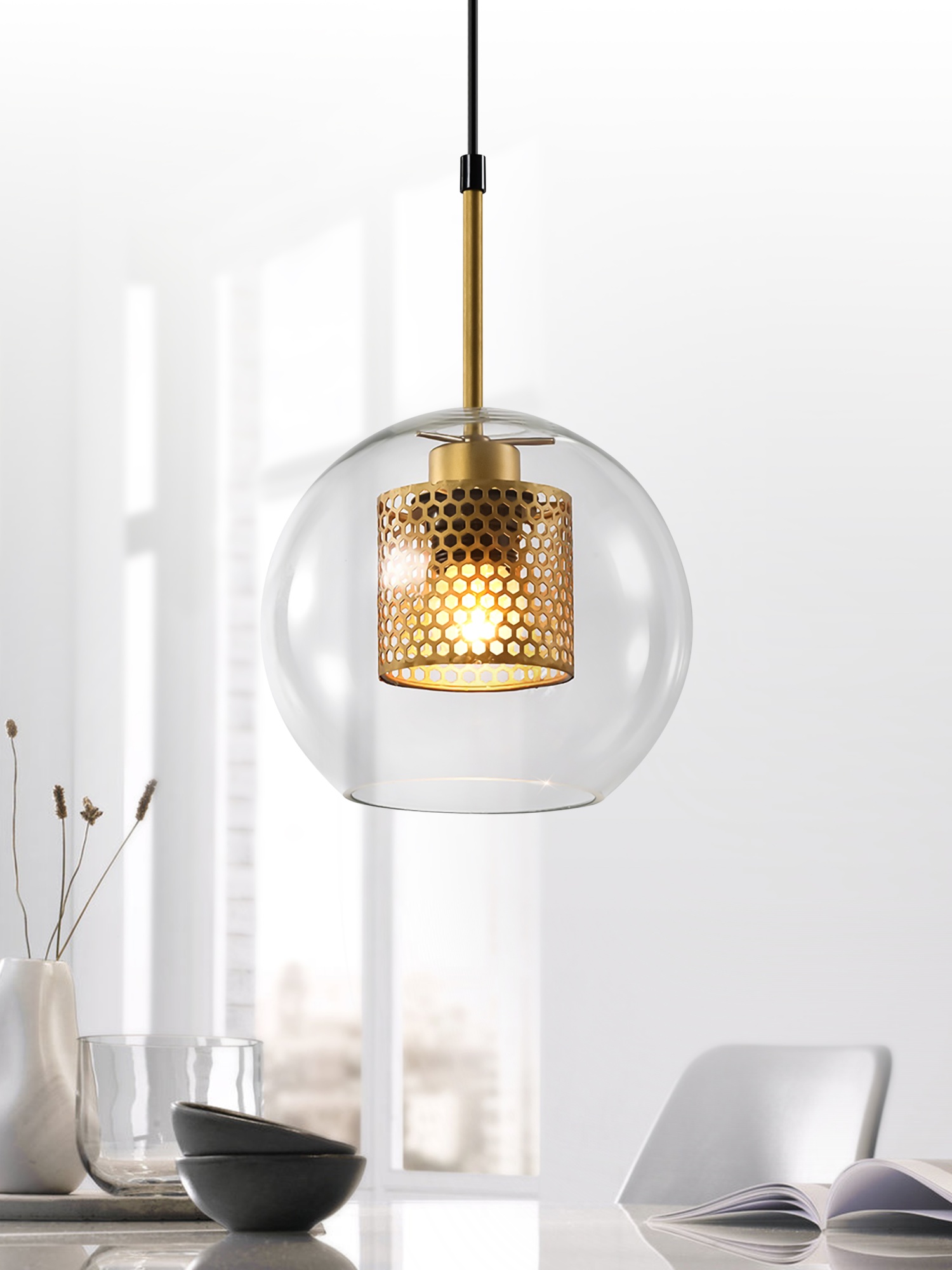 Светильник подвесной (подвес) Gertrude 4105-201 1 х Е27 40 Вт дизайн потолочный круглый