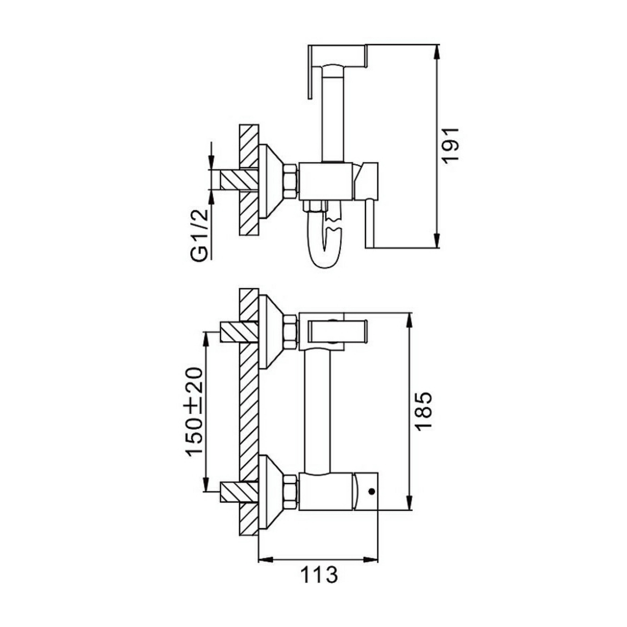 Гигиенический душ со смесителем Splenka S99.51.03, сатин золотой