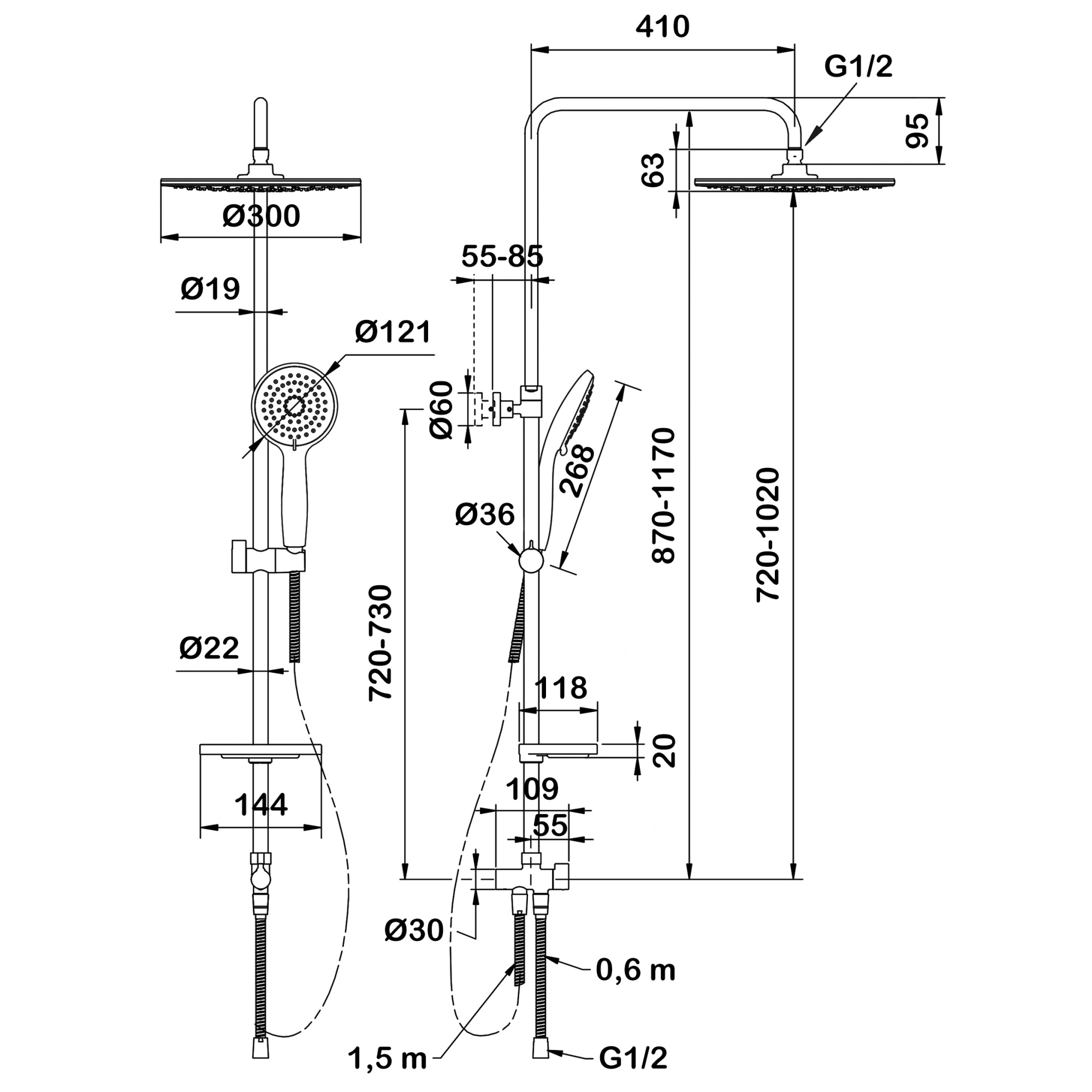 Семейный душ Swedbe Calypso 5101G1
