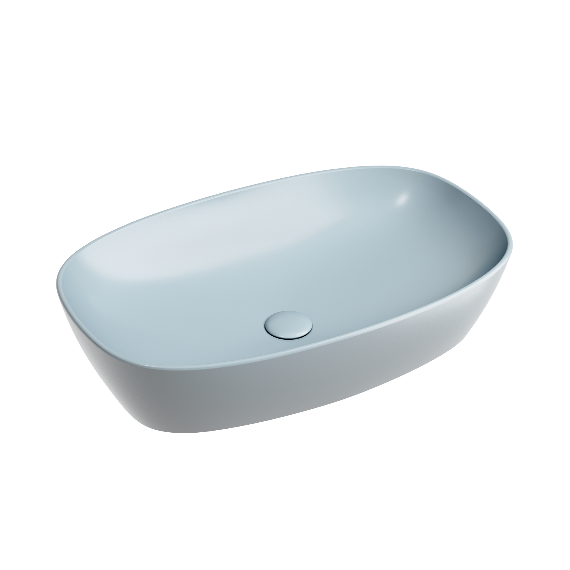 Умывальник чаша накладная овальная (цвет Серо-Голубой Матовый) Element 600*380*138мм, CN6049MHL