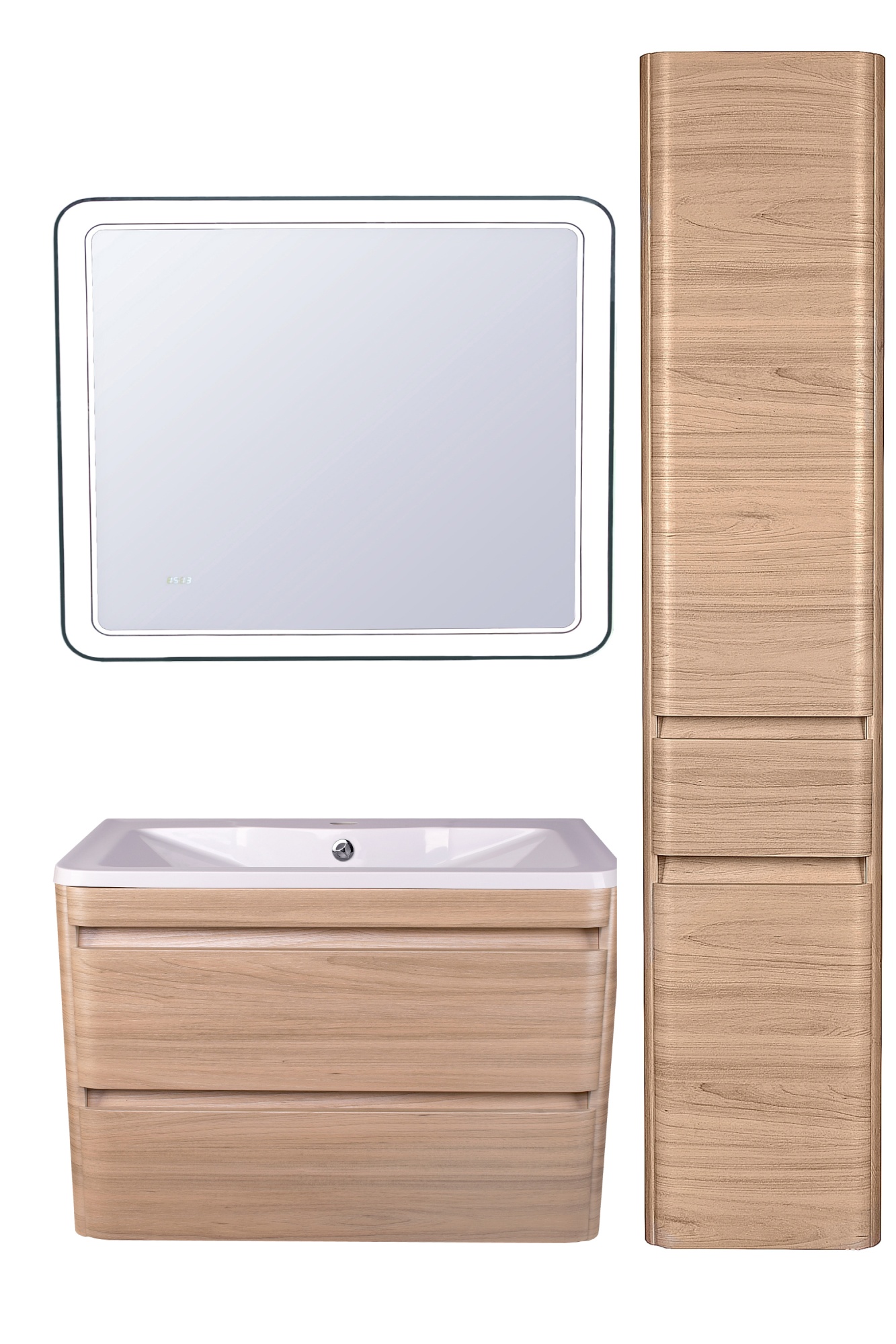 Тумба подвесная "Атлантика 90", Люкс ясень перламутр, PLUS