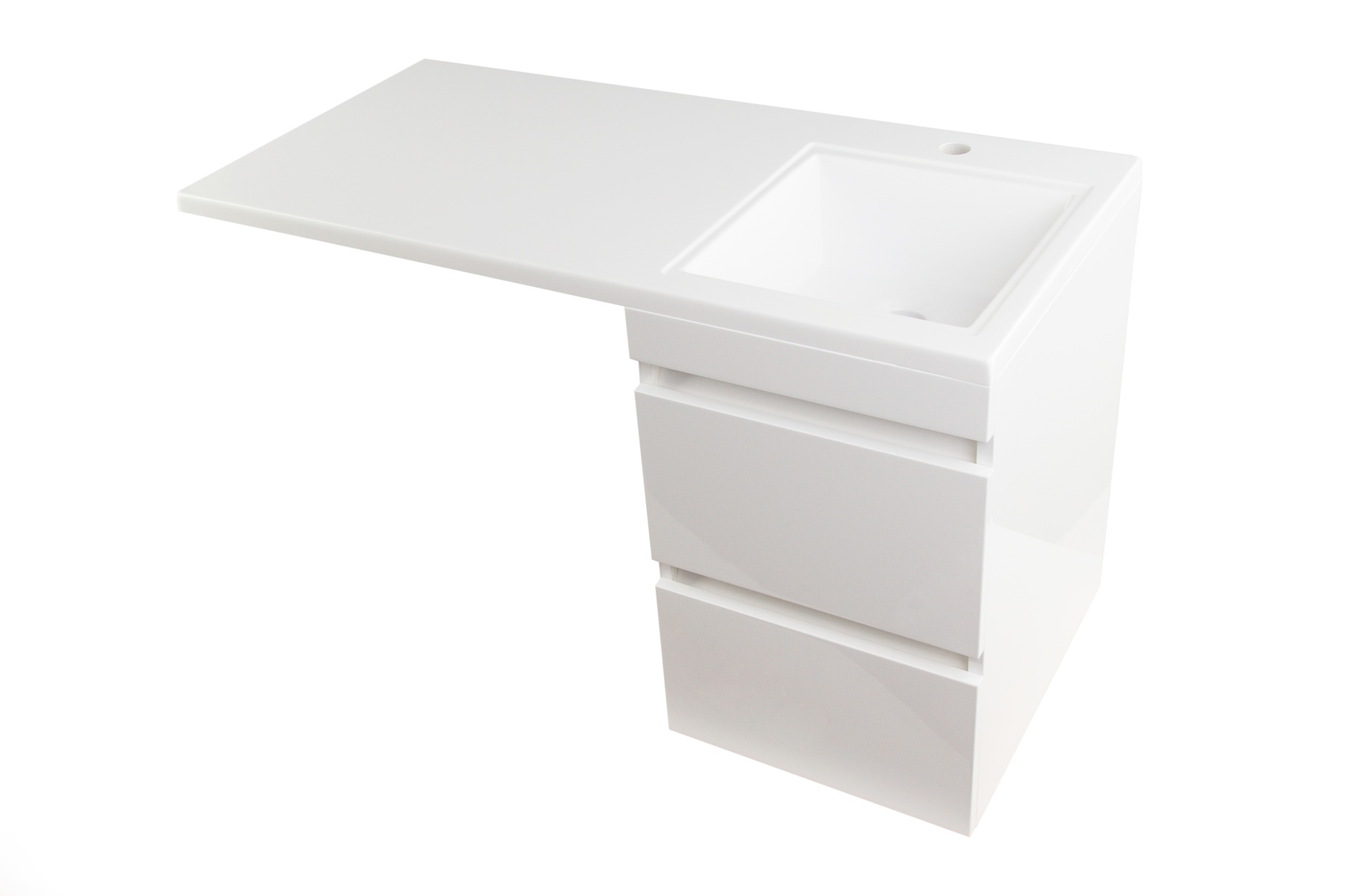 Тумба подвесная "Даллас 100", Люкс белая, PLUS, ЭМАЛЬ