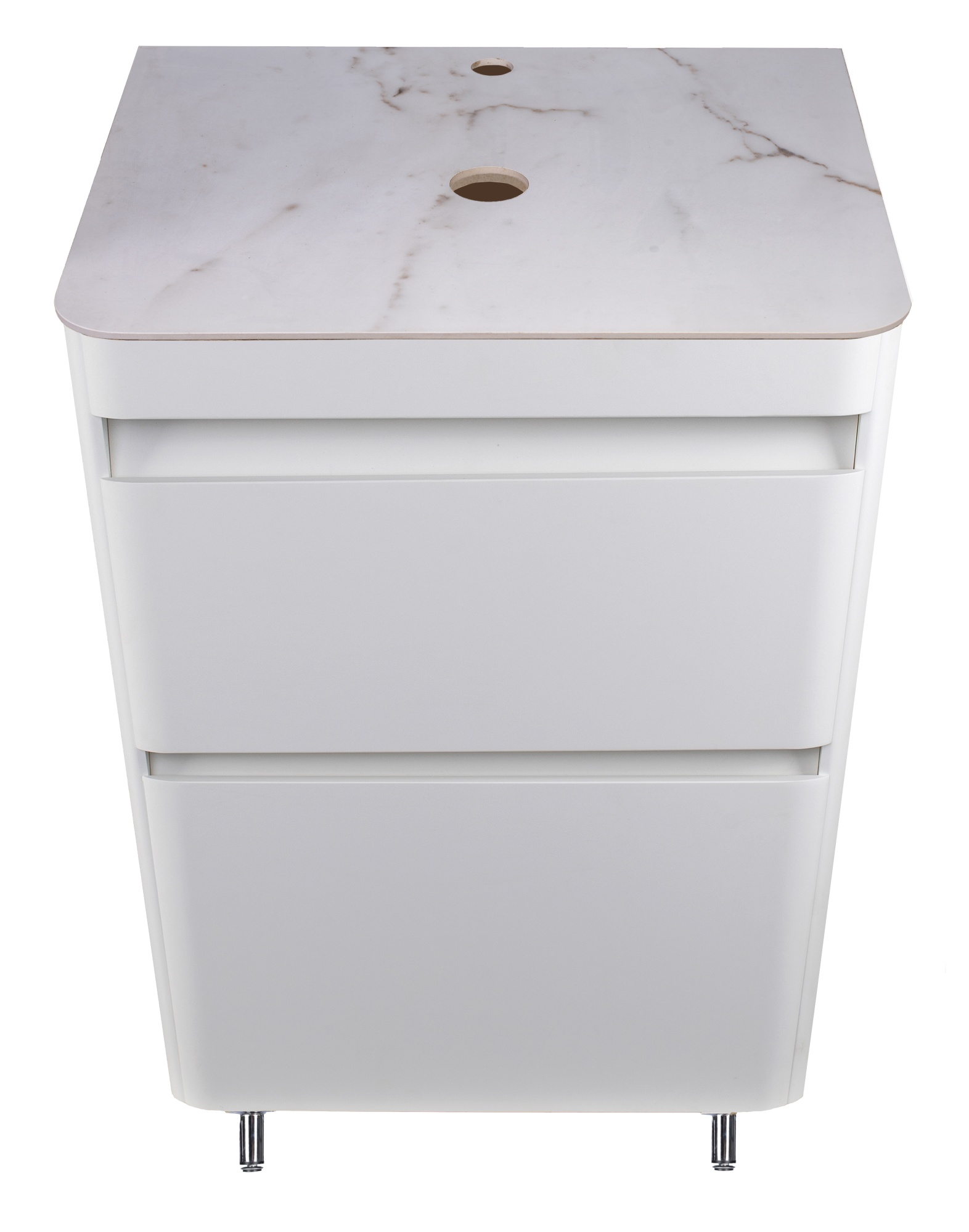 Столешница керамогранит под тумбу "Атлантика 60" ID01, цвет белый глянцевый мрамор