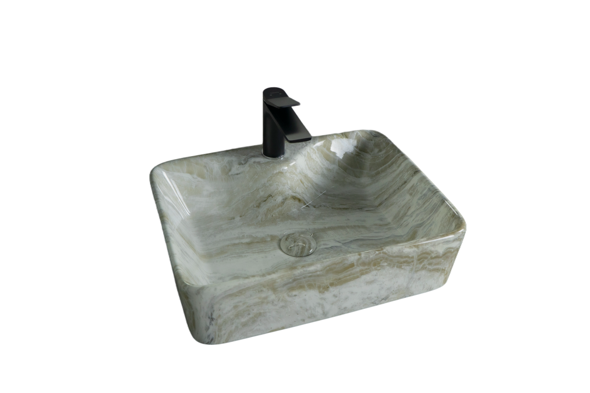 Раковина Gid Mnc605 54460 накладная под камень глянцевая 48x37x13