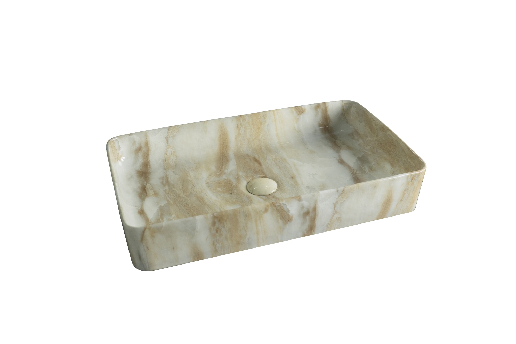 Раковина Gid Mnc596 54457 накладная под камень глянцевая 60x34x11