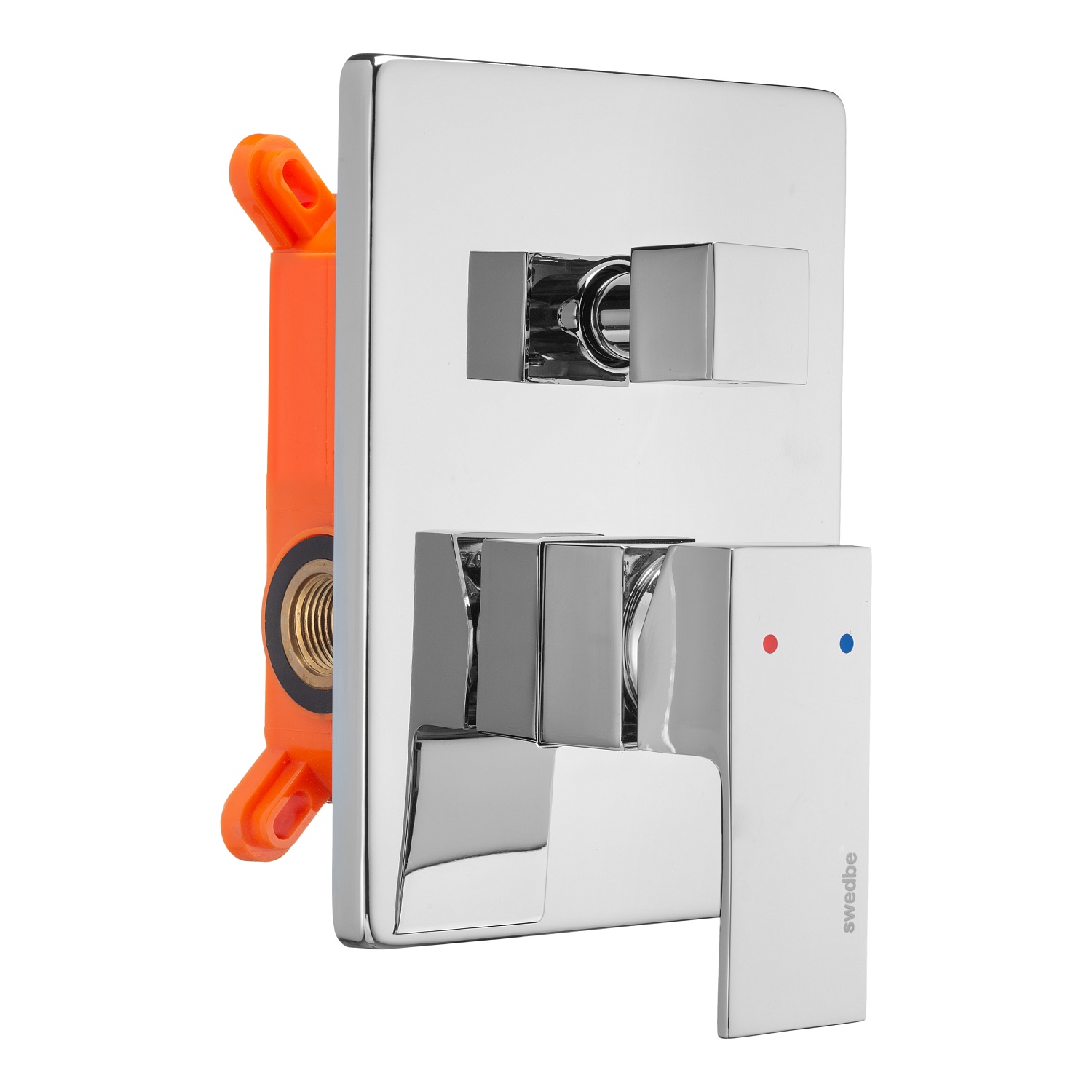 Смеситель встраиваемый подключение на 2 выхода в монтажном боксе Swedbe Platta 5519