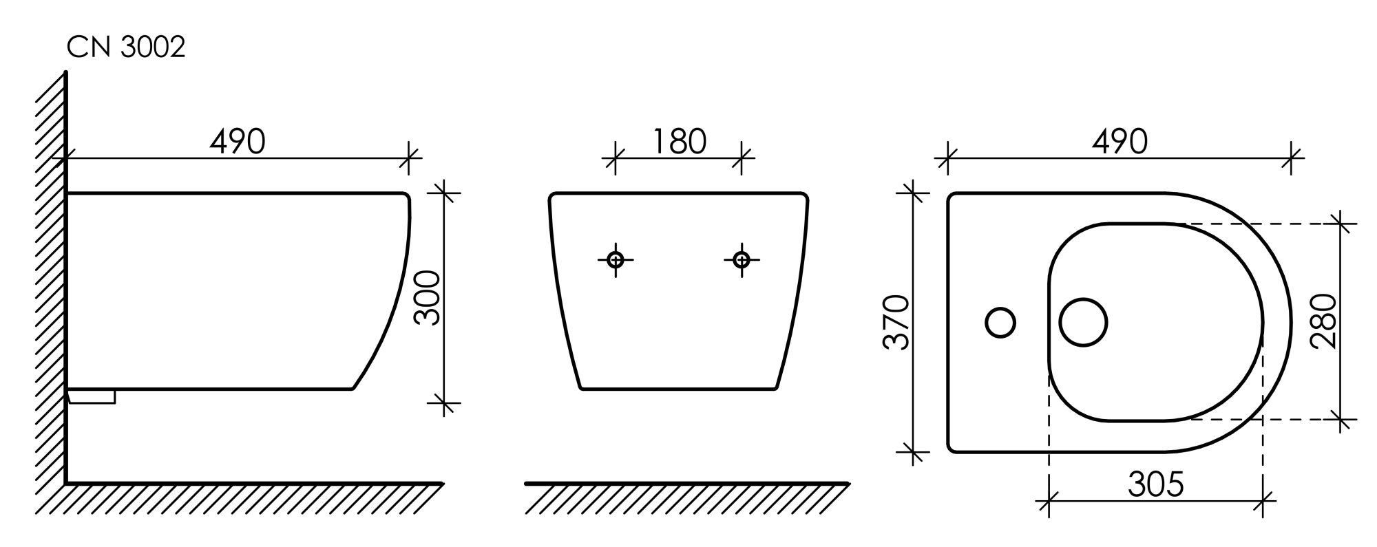 Подвесное биде Play, CN3002