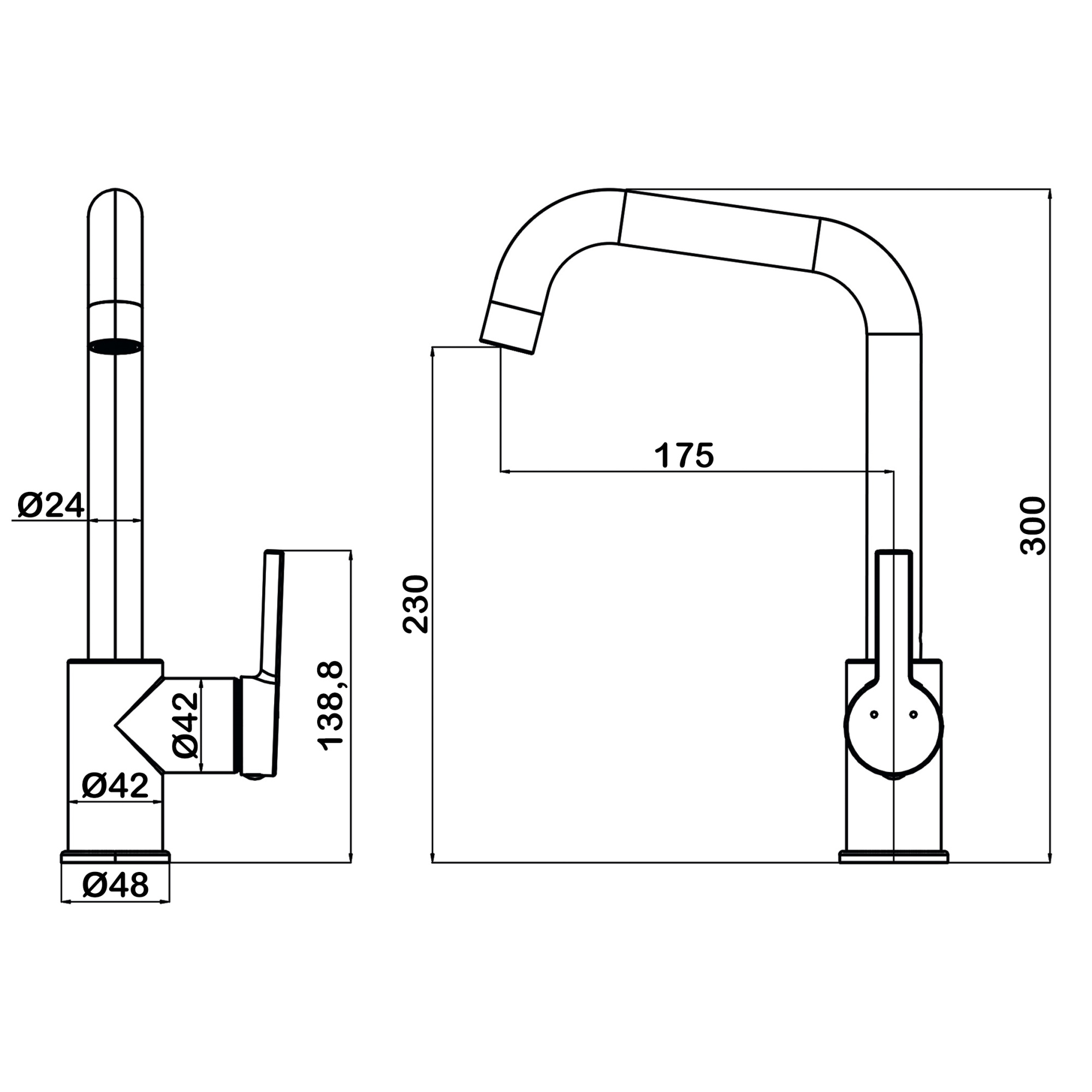 Смеситель для кухни Swedbe Diana 1041