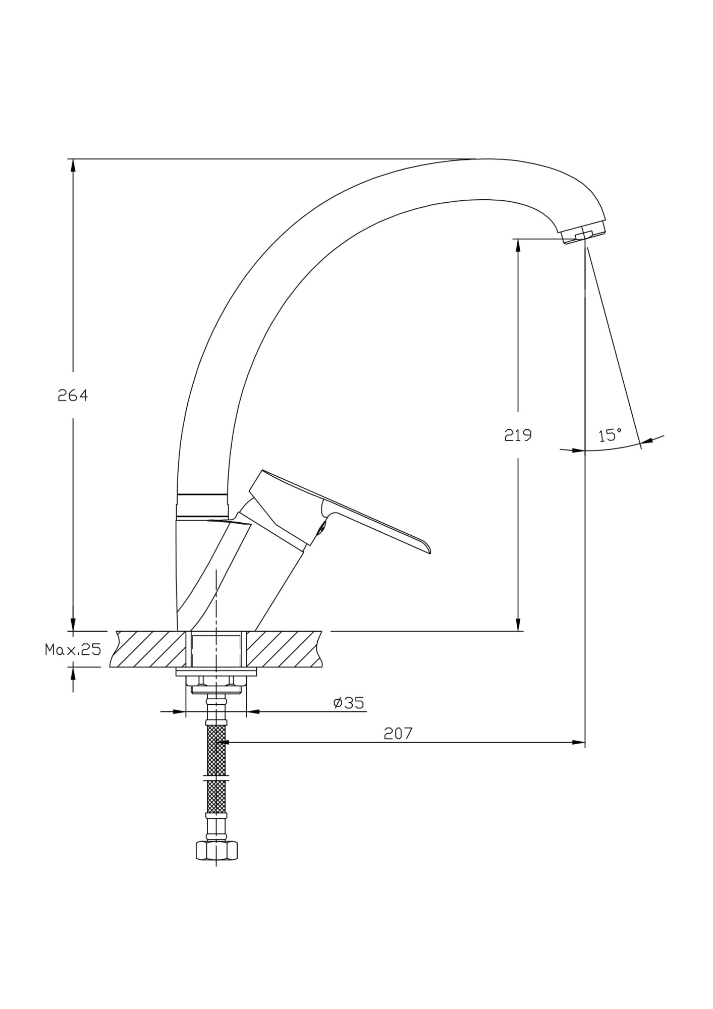 Смеситель для кухонной мойки RUSH Victoria (VI7135-22)