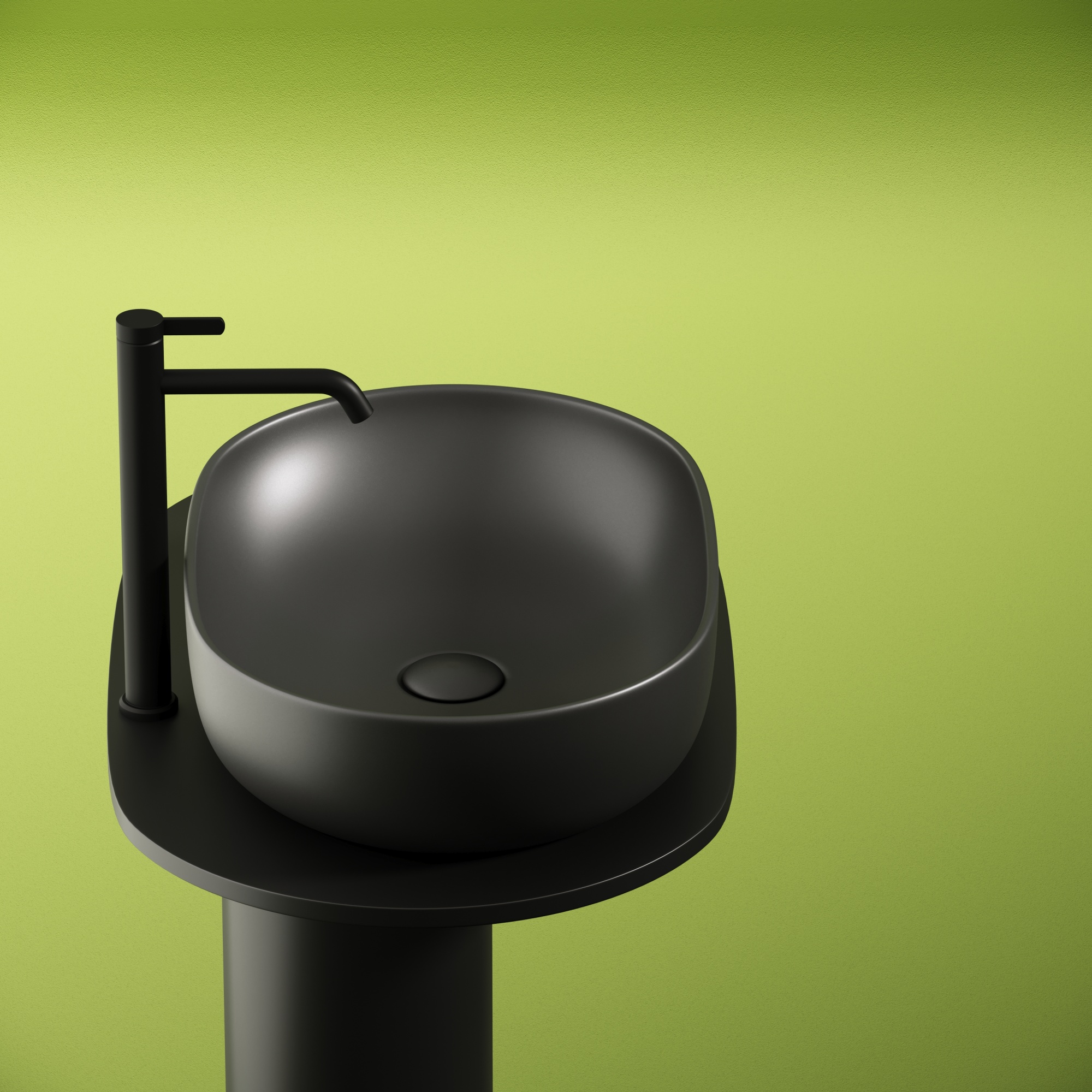 Умывальник чаша накладная овальная (цвет Темный Антрацит Матовый) Element 600*415*135мм, CN6047MDH