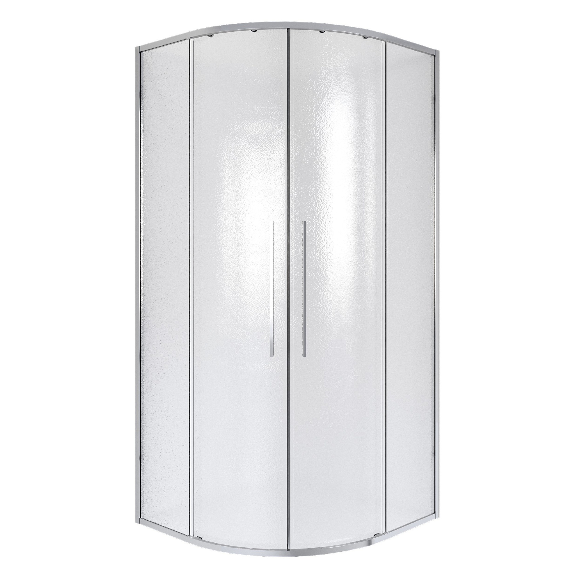 Душевое ограждение NG-3625-34 (80*80*195) полукруг, раздвижная, хром, стекло шиншилла