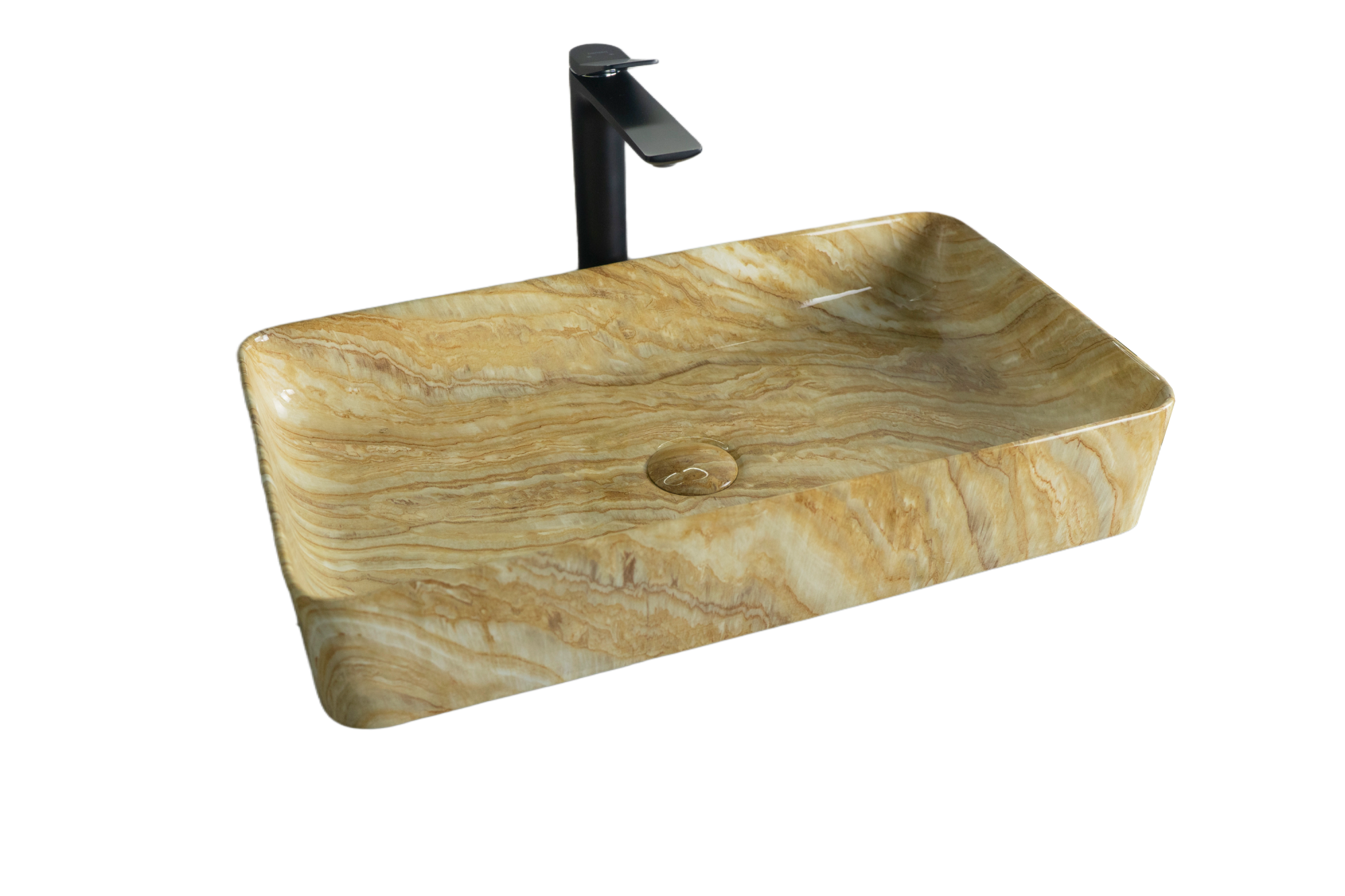 Раковина Gid Mnc595 54456 накладная под камень глянцевая 60x34x11