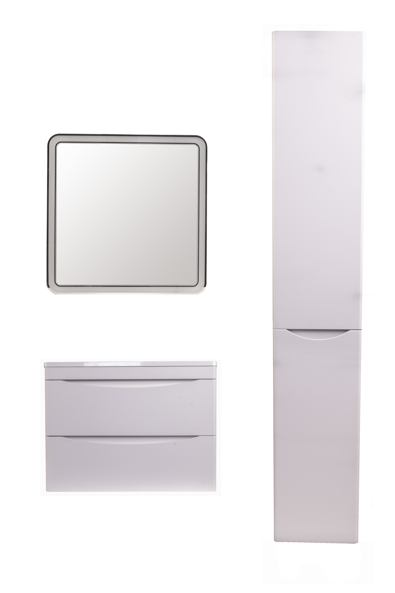 Тумба подвесная "Бергамо мини 60" (2 ящ.) Люкс антискрейтч белый, PLUS