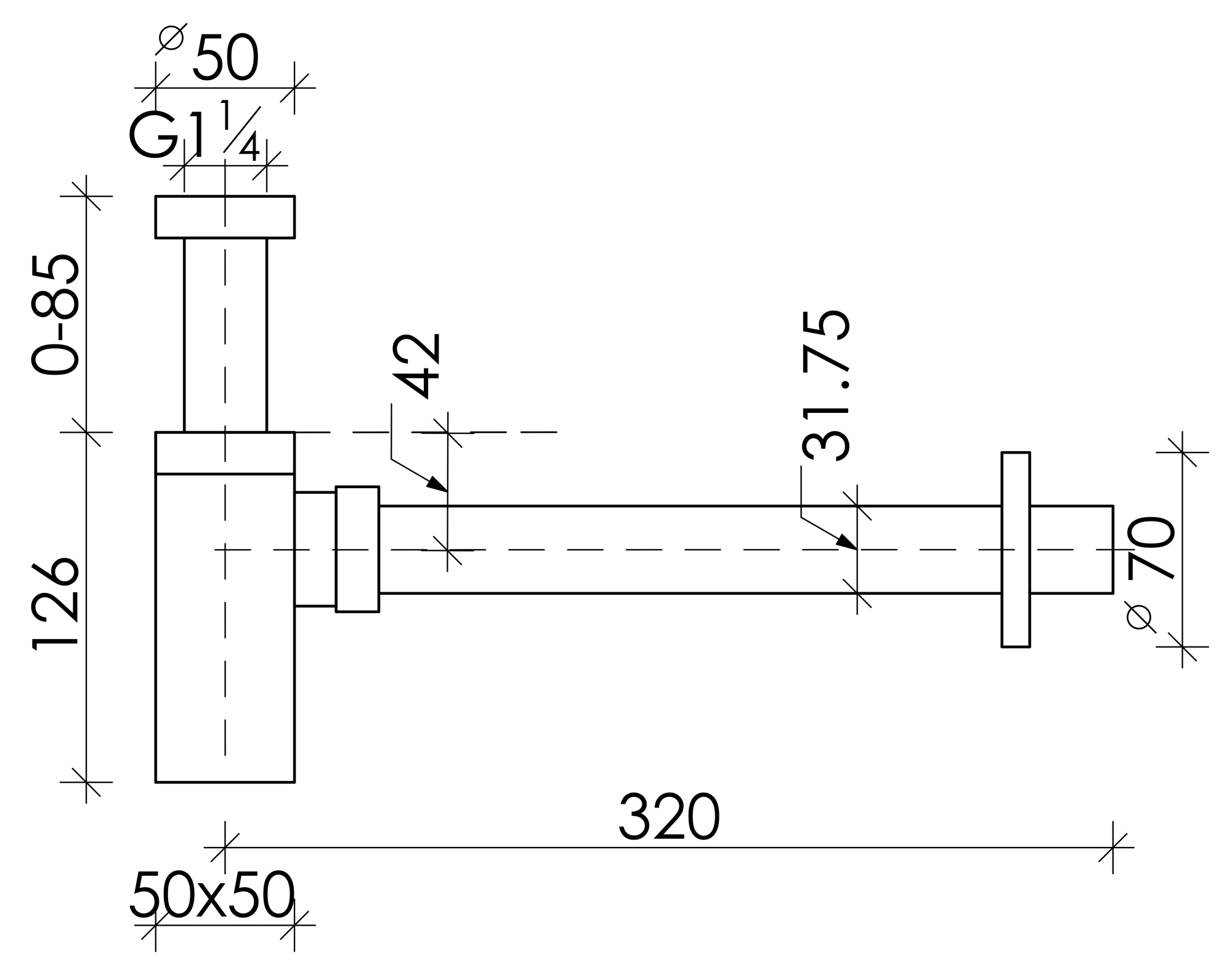 Сифон для раковины, 70002CH