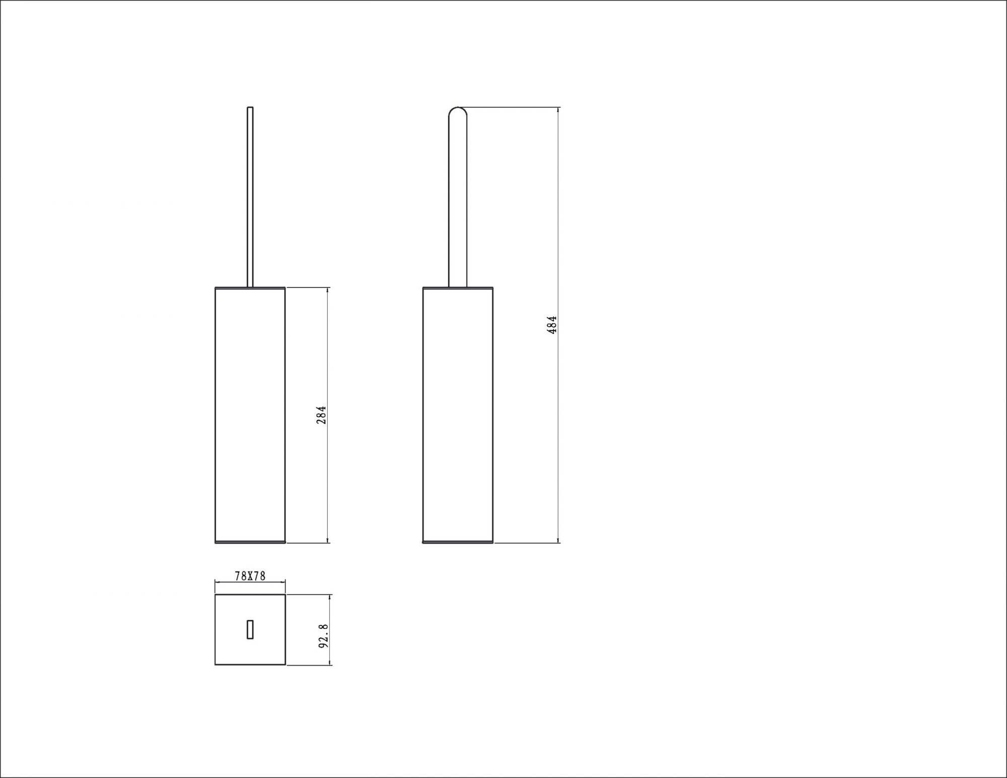 Ерш напольный квадратный хром