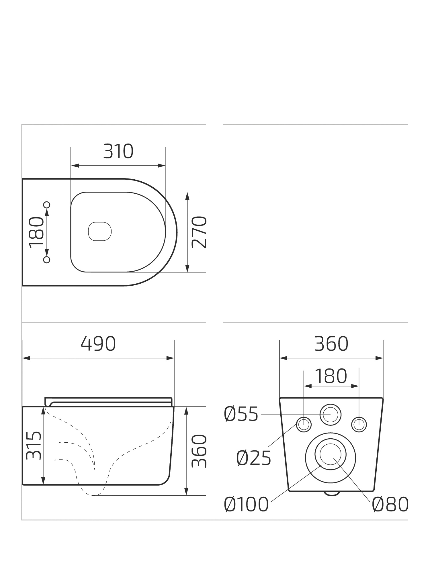 Унитаз подвесной Gid Tr2150 62233Y белый 49x36x36