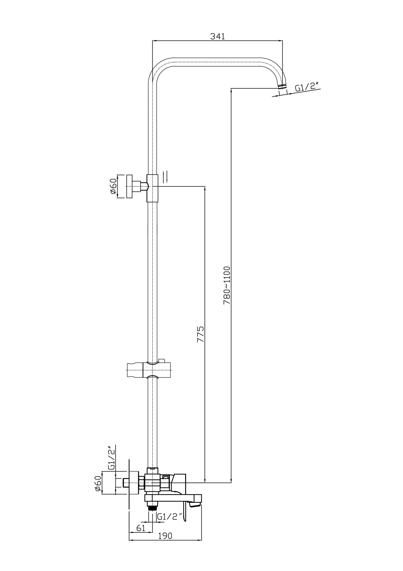 Тропическая душевая система RUSH (ST4235-40)