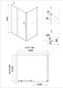 Душевое ограждение NG-82-8AB-A70B (80*70*195) прямоугольник, дверь раздвижная