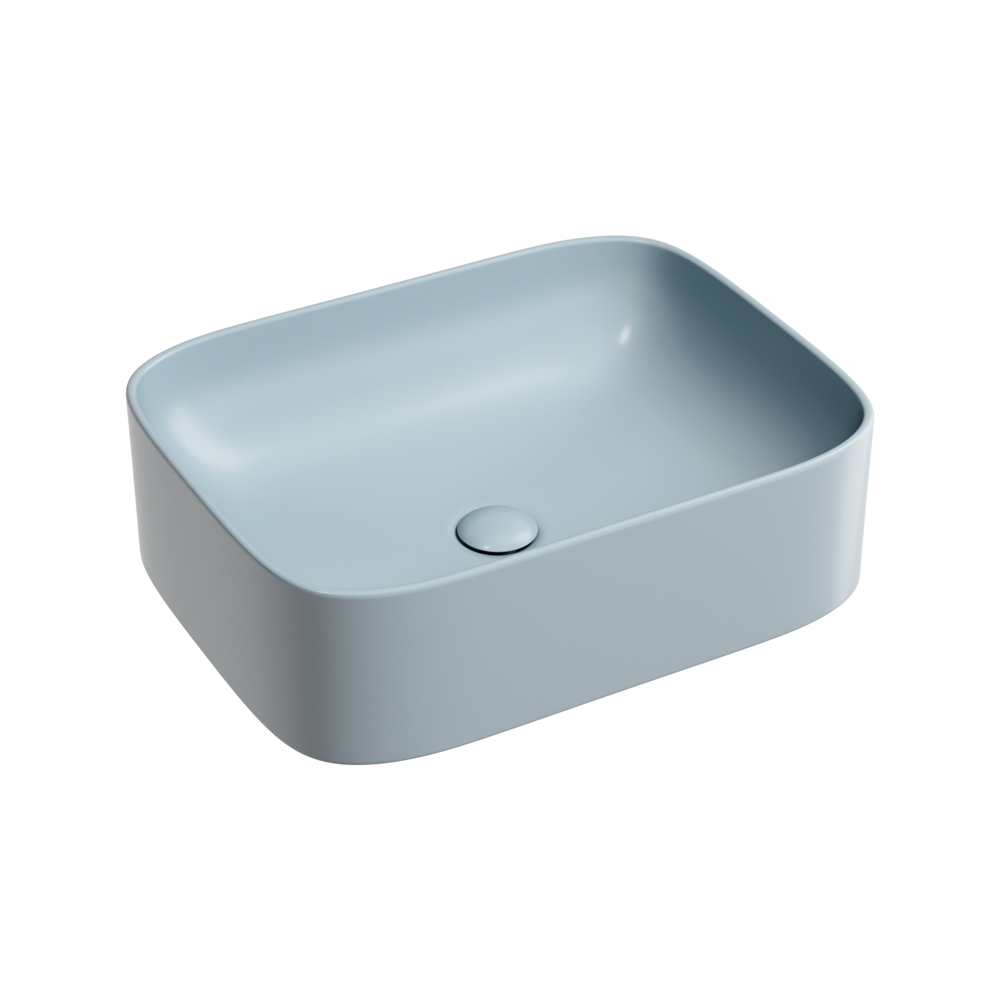 Умывальник чаша накладная прямоугольная (цвет Серо-Голубой Матовый) Element 505*380*150мм, CN6052MHL
