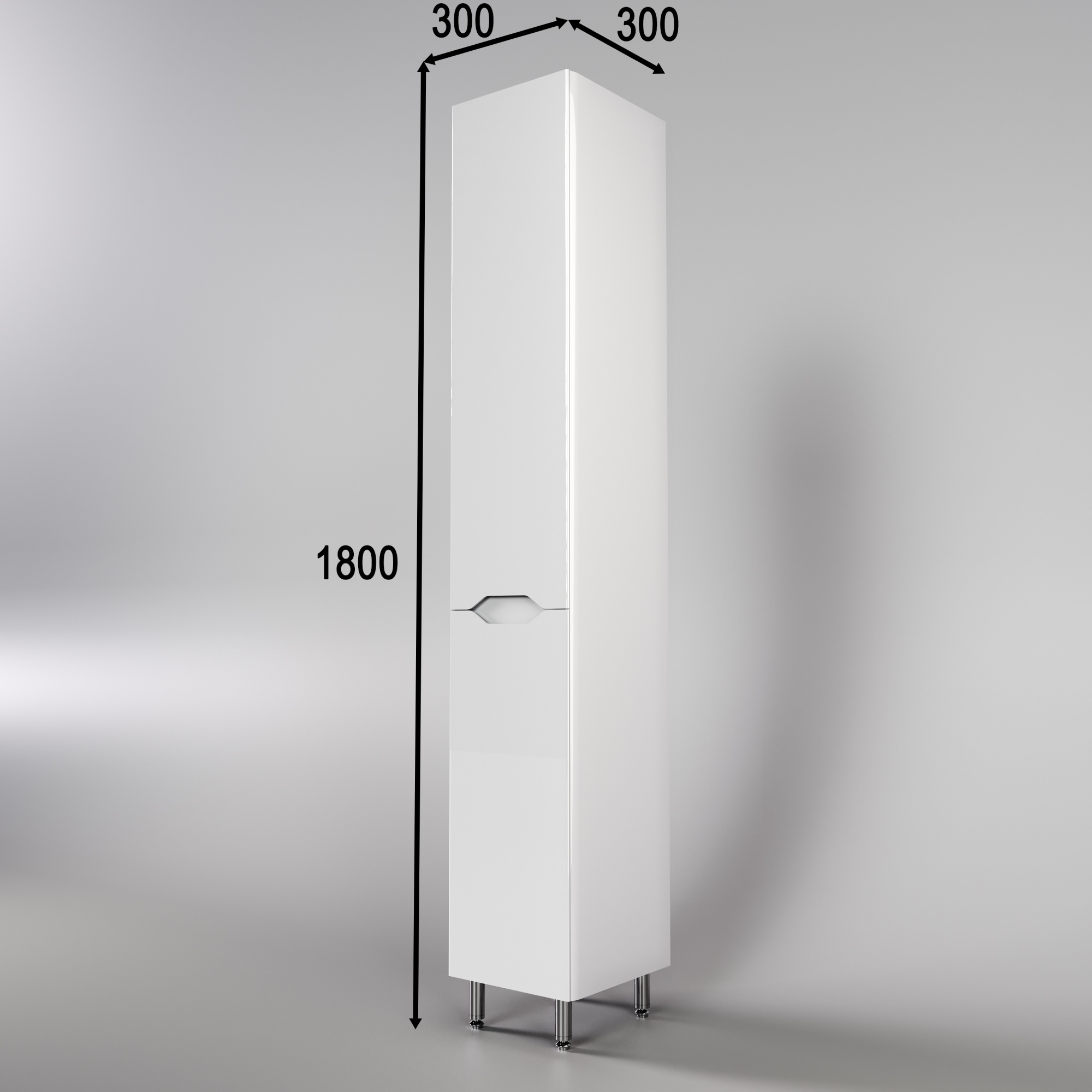 Колонна универсальная "Марелла" с корзиной, Люкс антискрейтч белый глянец, PLUS