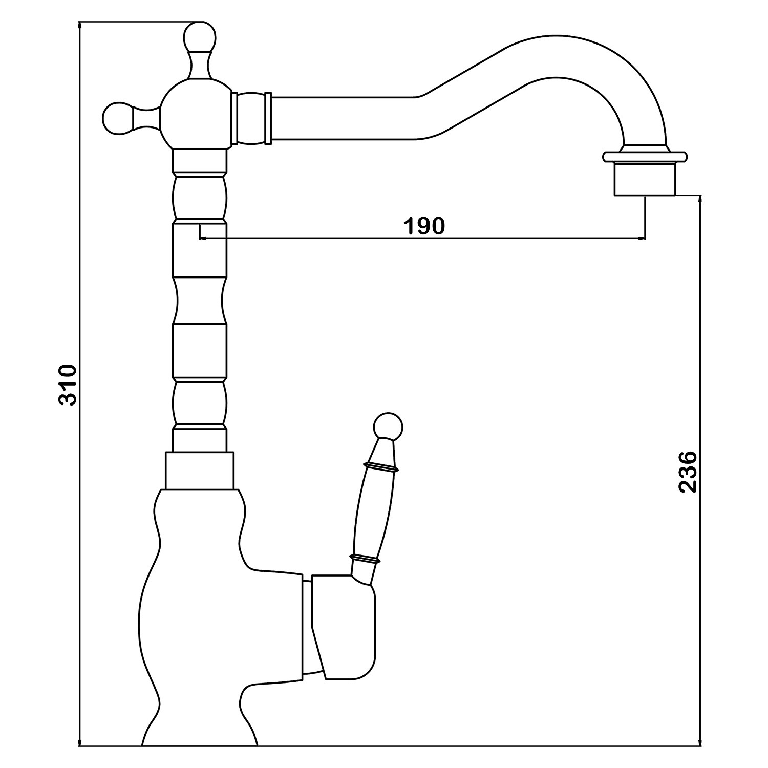 Смеситель для кухни Swedbe Selene 7141