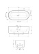 Акриловая ванна CEZARES METAURO-INT-Central-180-80-60-G-W-MATT