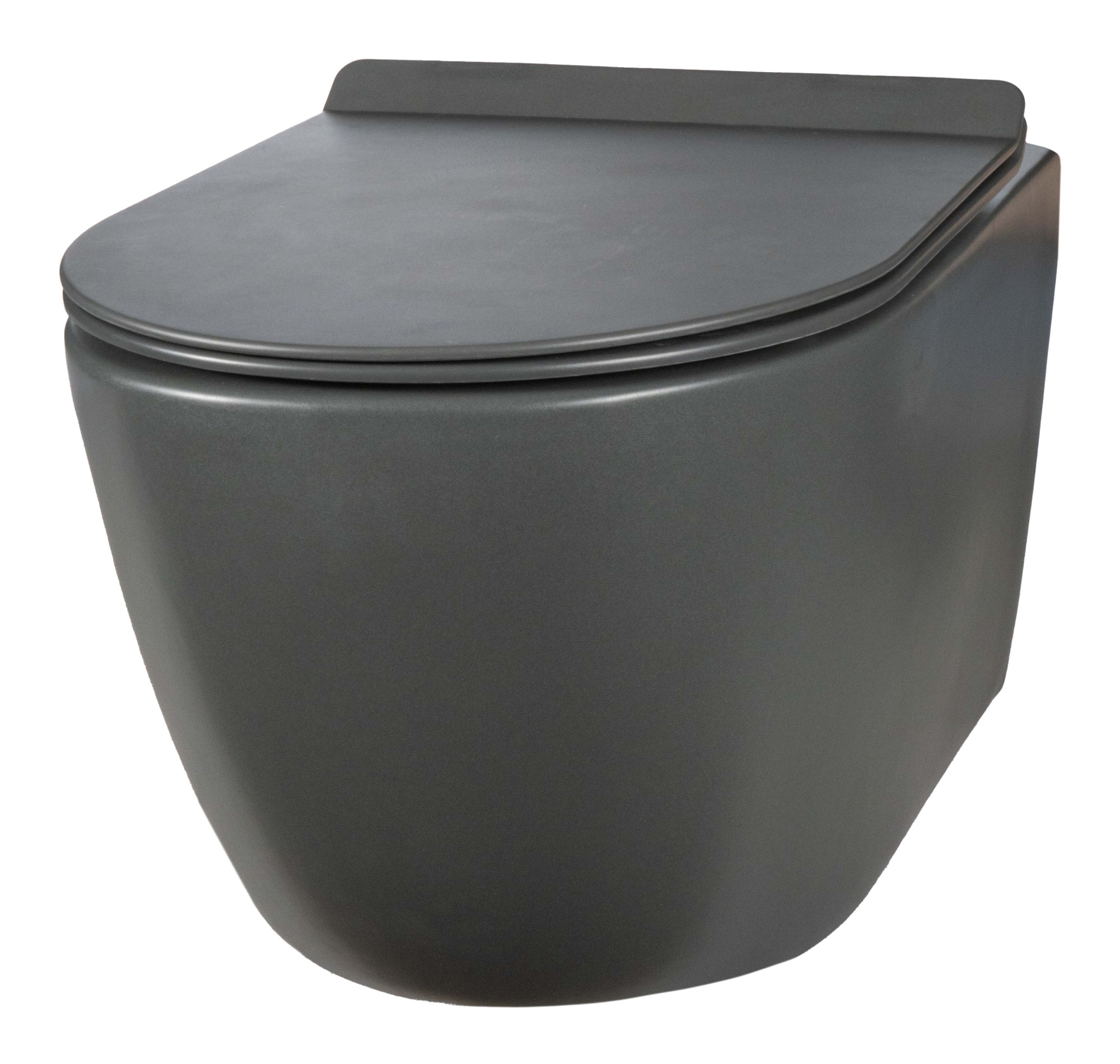 Унитаз подвесной безободковый Creto Logan L1 матовый серый - (крышка в комплекте) 1001-003-L1GMAT (304117)