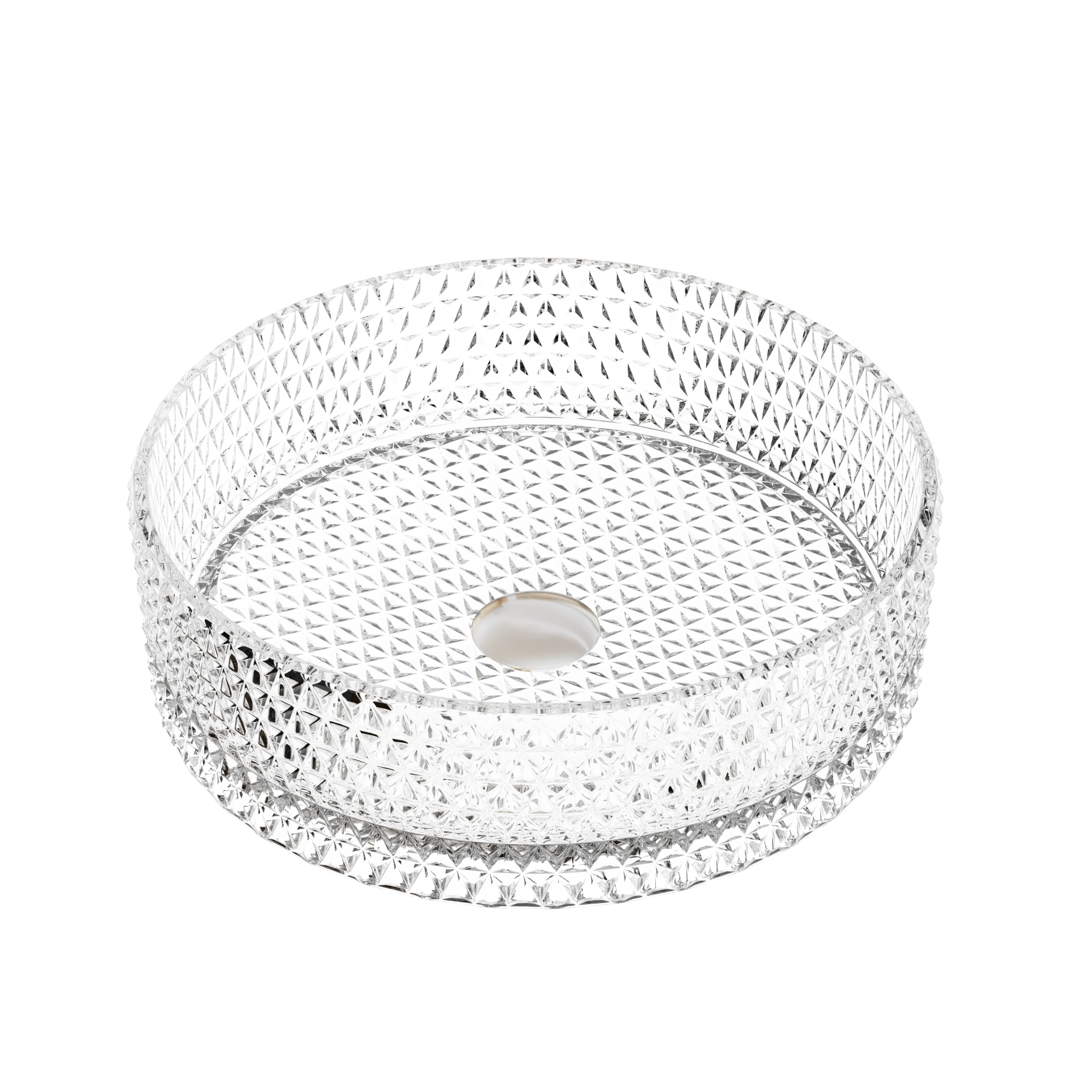 Умывальник чаша накладная круглая (прозрачная) Cristal 360*360*112мм, CN6062