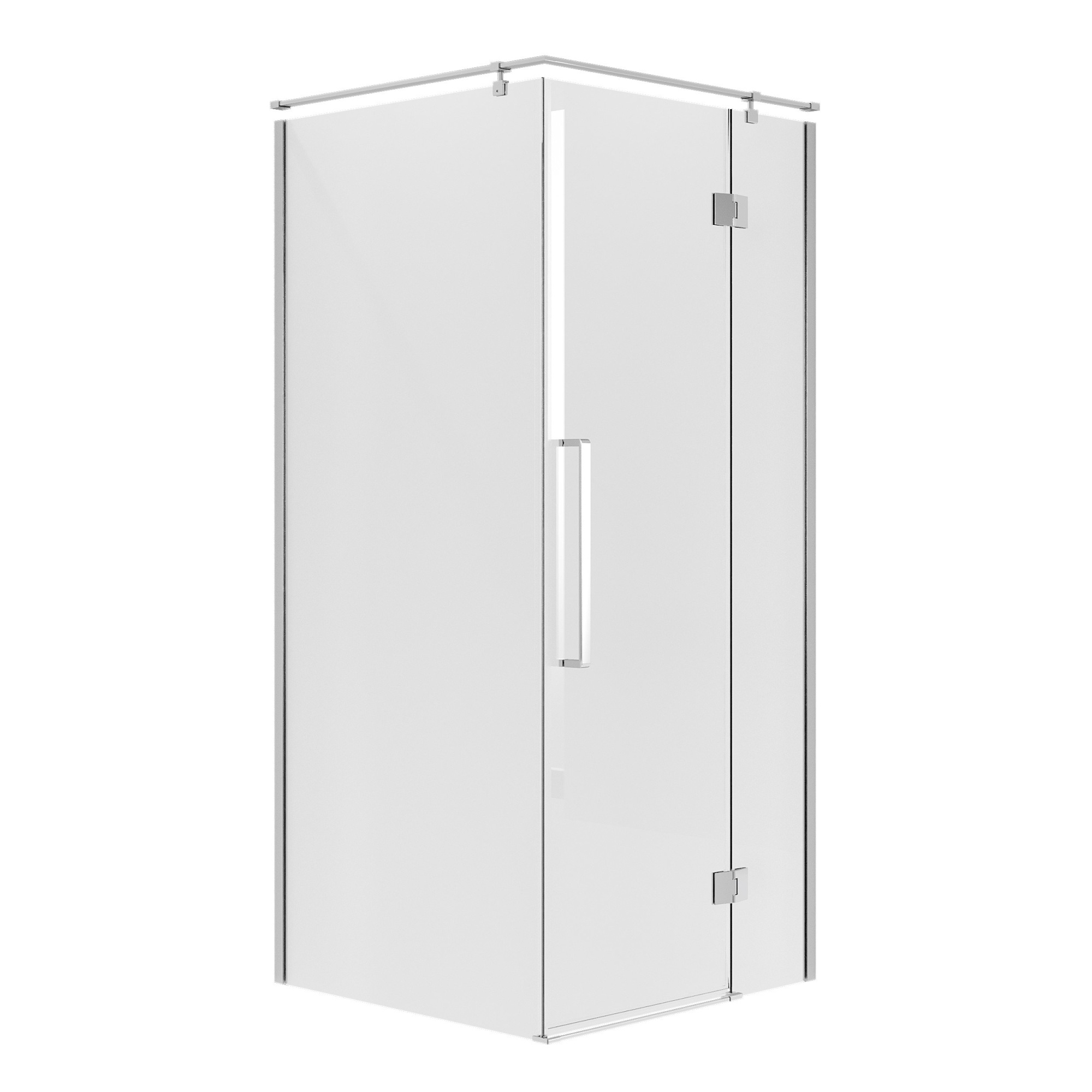Душевое ограждение NG-6632-34 (100*100*195) квадрат, распашная, хром, стекло прозрачное