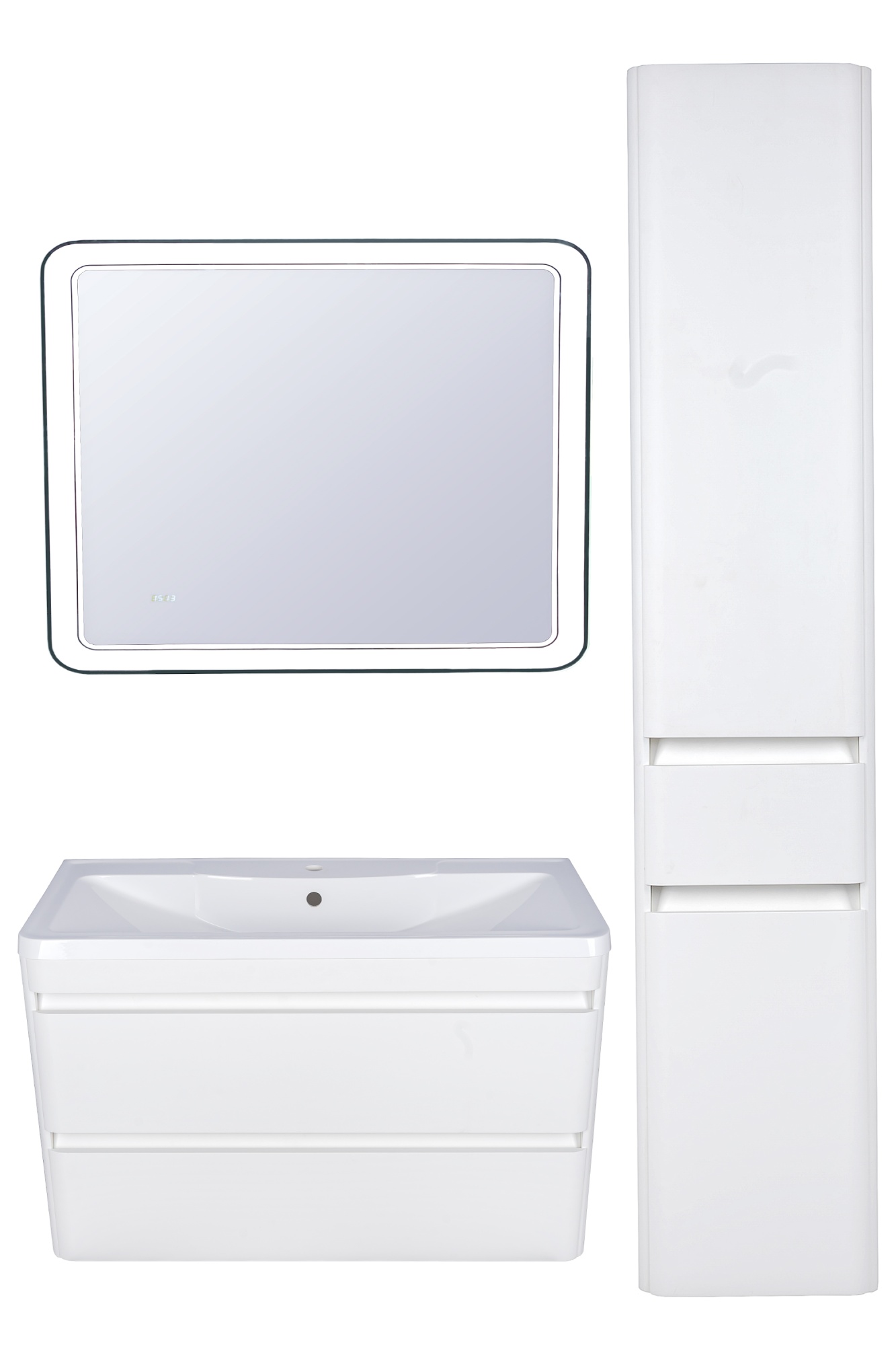 Зеркало "Атлантика 100*80" с подсветкой и часами