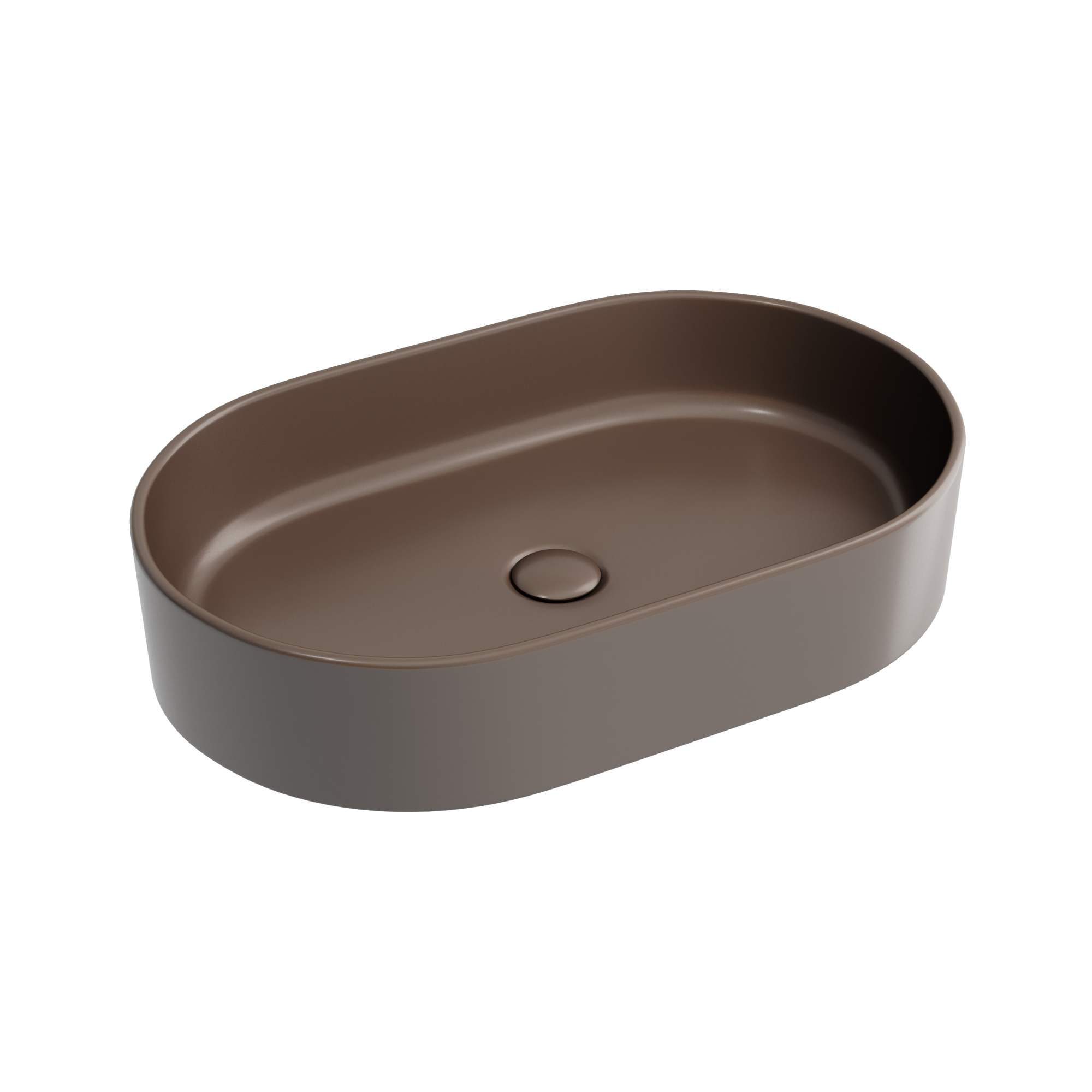 Умывальник чаша накладная овальная (цвет Темно-Коричневый Матовый) Element 608*385*122мм, CN6048MDB