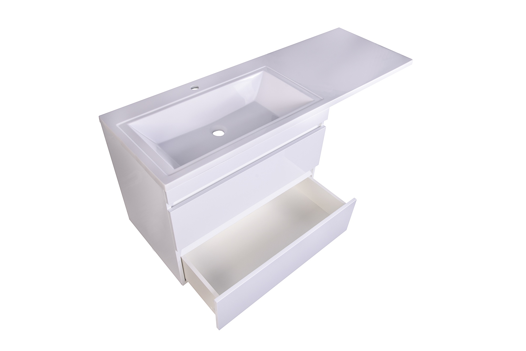 Тумба подвесная "Даллас 140", Люкс белая, PLUS, ЭМАЛЬ