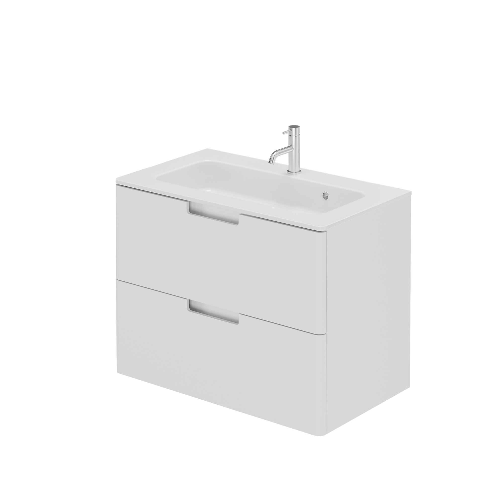 Тумба Creto Bravo White 80 см (с умыв. Прато в комплекте) 22-BrW80