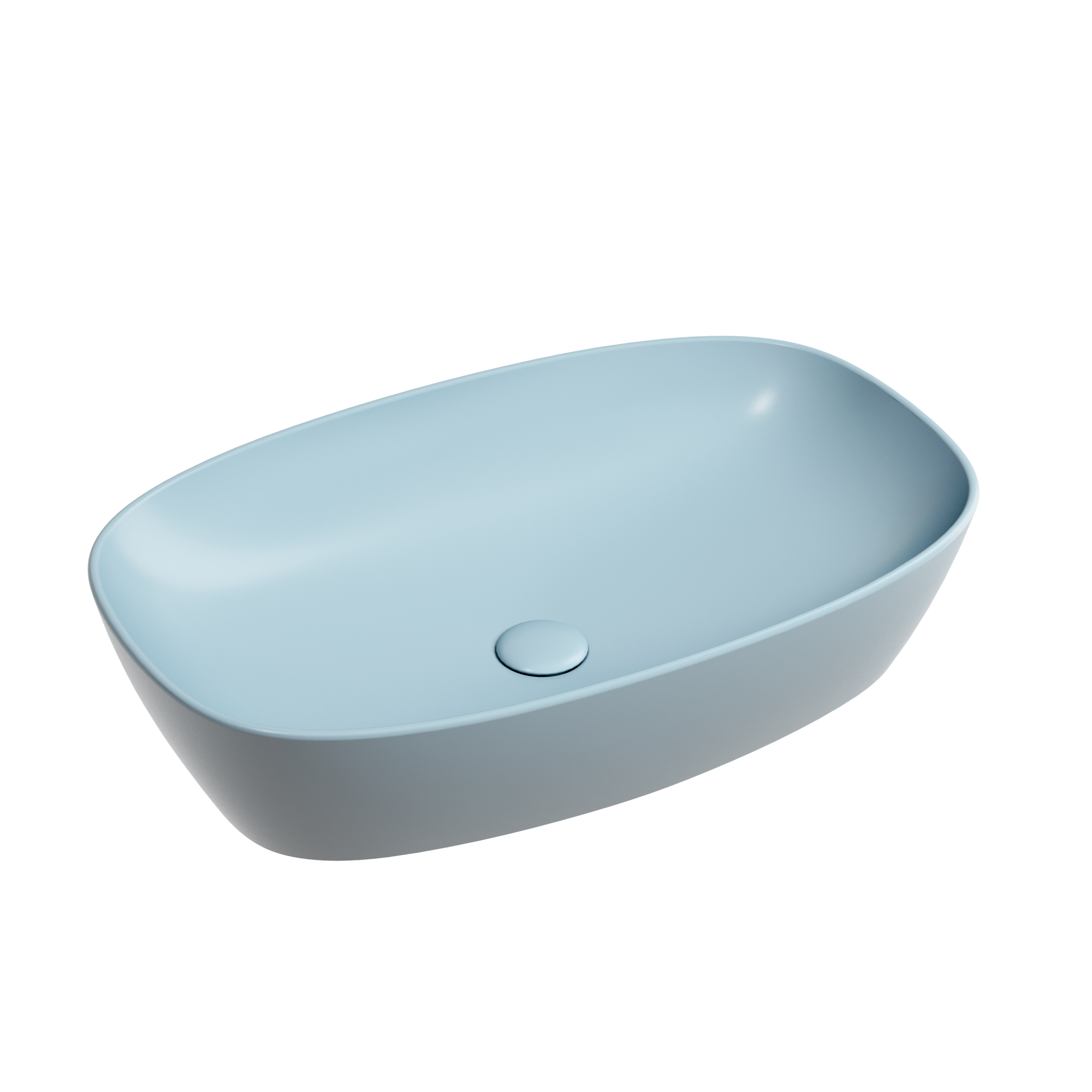 Умывальник чаша накладная овальная (цвет Голубой Матовый) Element 600*380*138мм, CN6049ML
