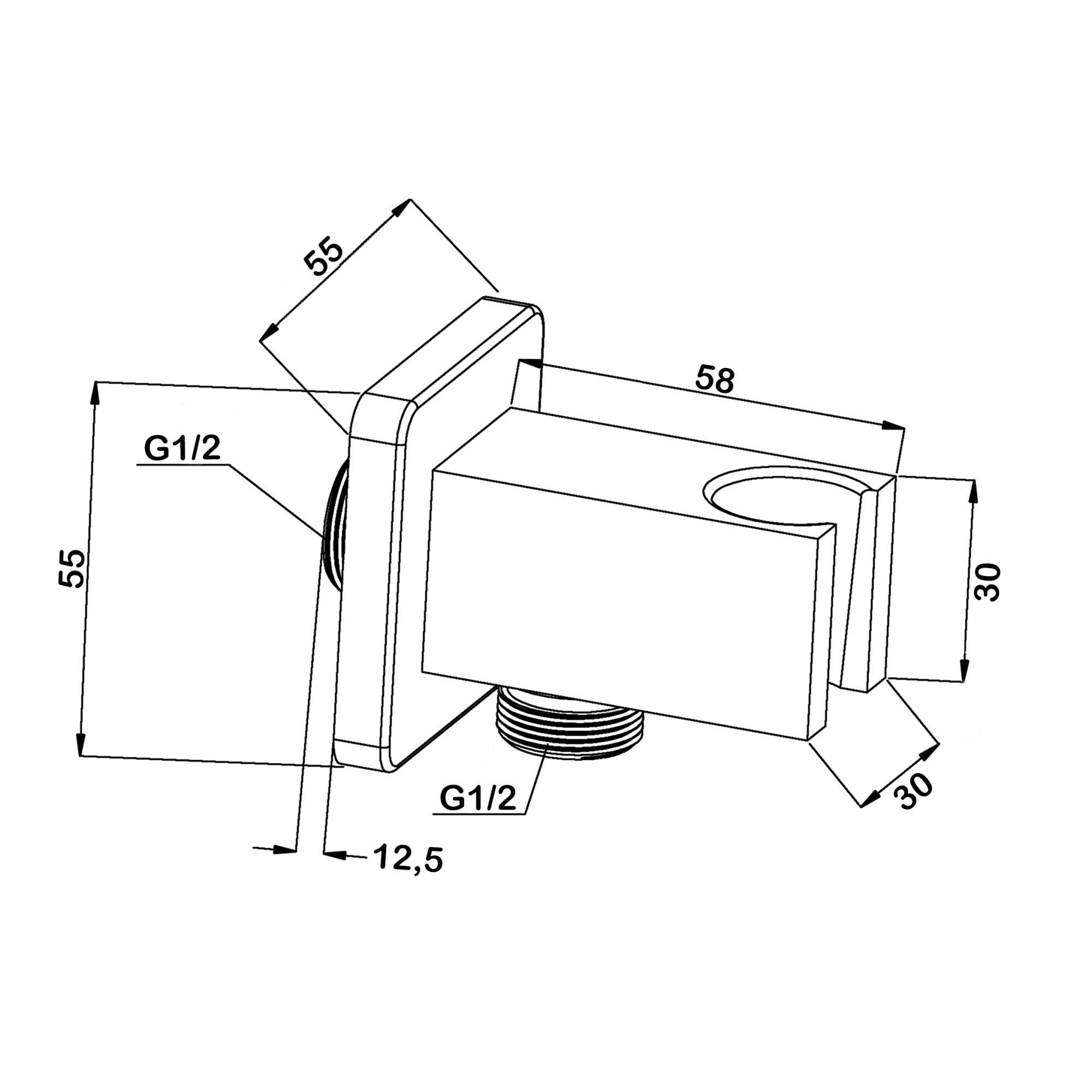 Подсоединение шланговое с держателем для лейки Swedbe Platta 5504B