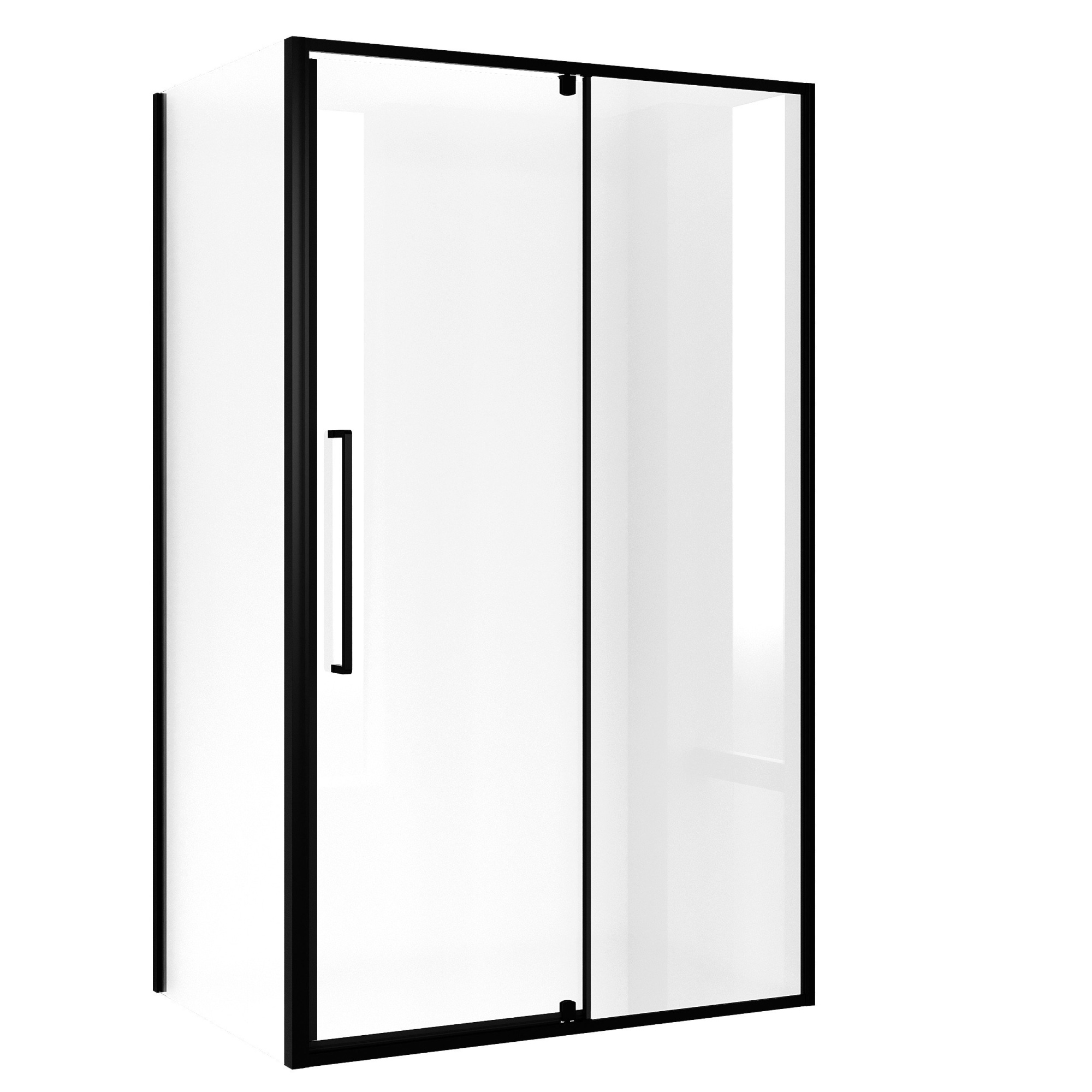 Душевое ограждение NG-85-12AB-A100B-34 (120*100*195) прямоугол,распашн,черный матов,стекло прозрачн,2 ме
