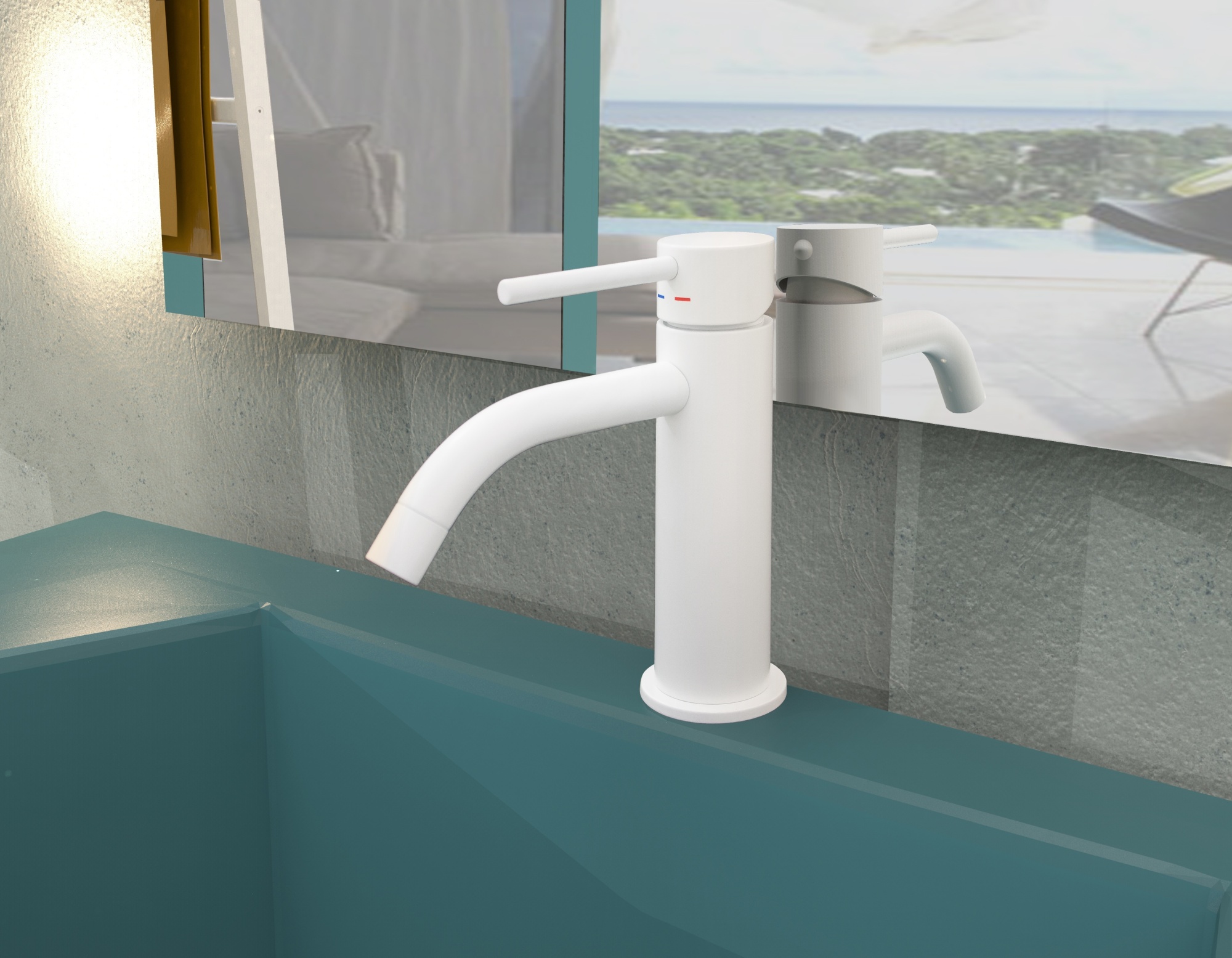 Смеситель для раковины Paffoni LIGHT LIG071BO Белый матовый