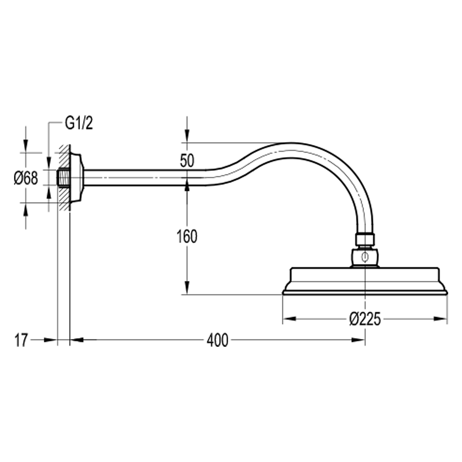 Кронштейн душевой с верхним душем Swedbe Terracotta Art 2519