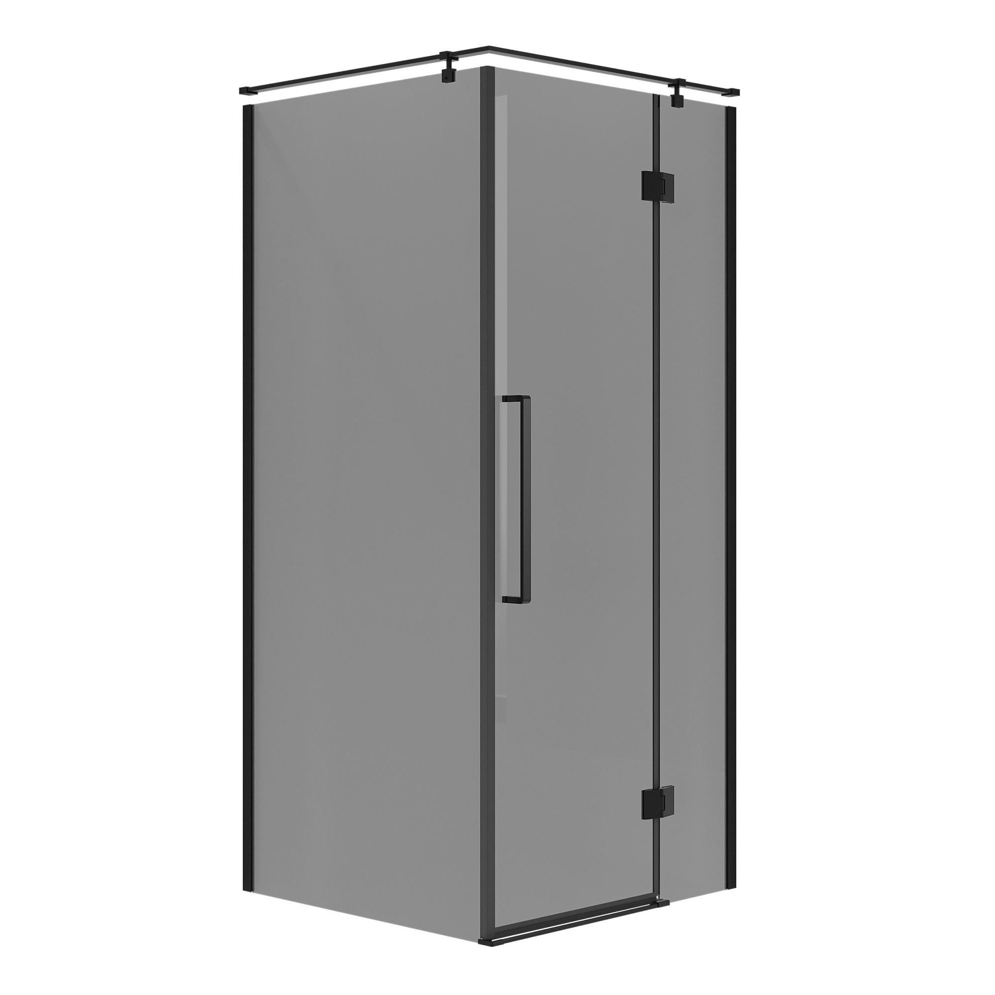 Душевое ограждение NG-2831-34BLACK (90*90*195) квадрат, распашная, черный матовый, стекло тонирован