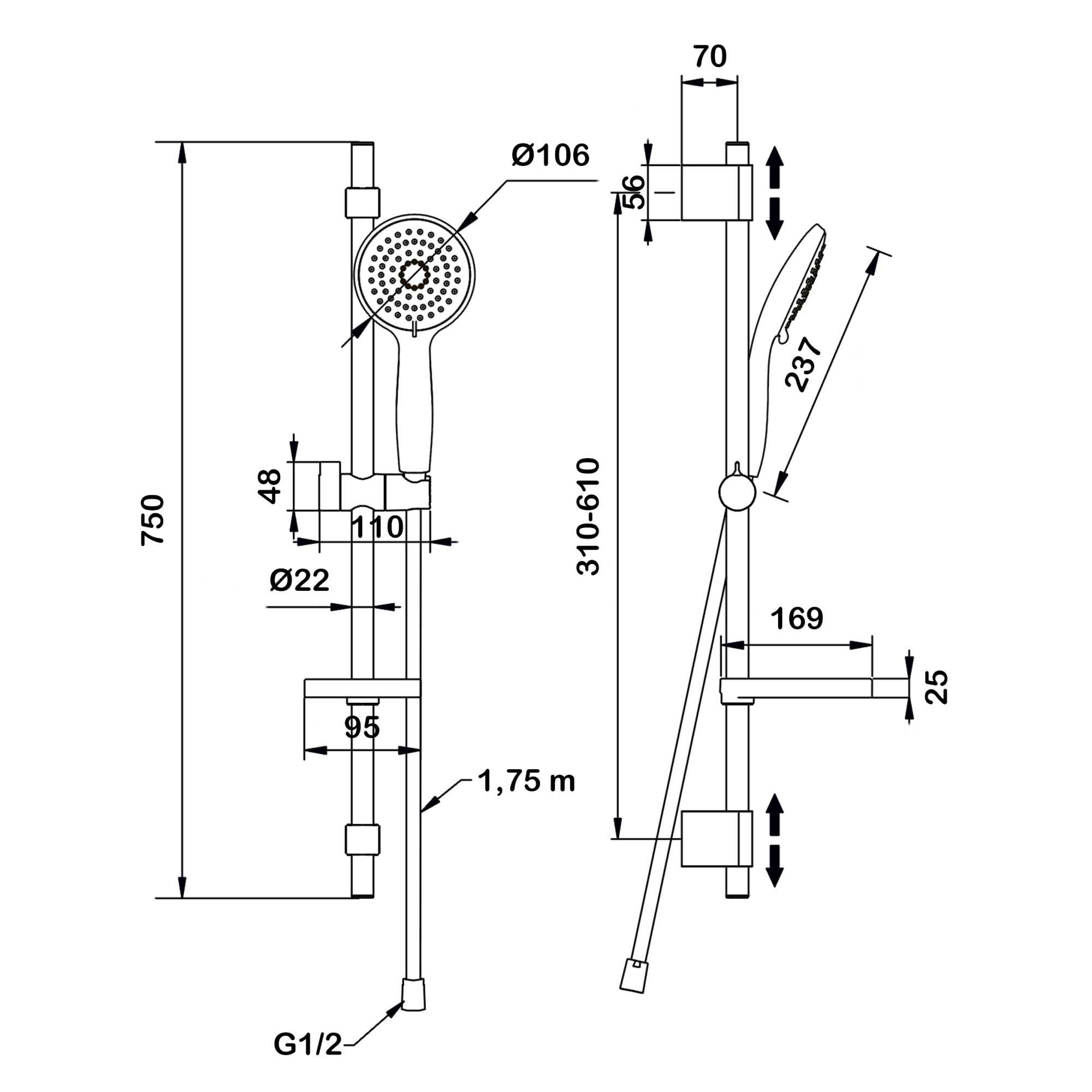 Душевой комплект Swedbe Hermes 5110B